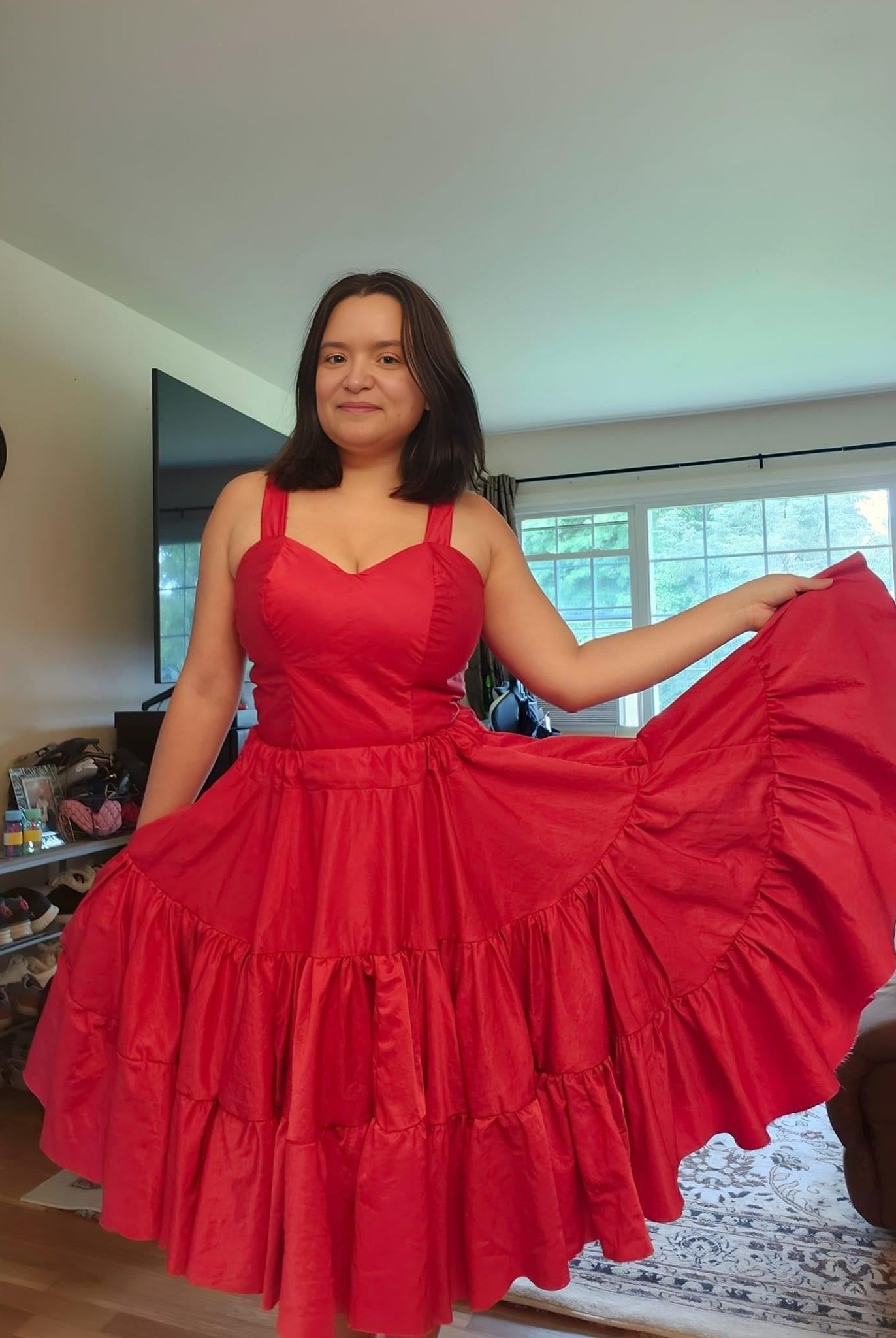 Last Cuts! Satin Cherry Red (Shiny). Twill Woven Fabric. WV - 160 - RED - Boho Fabrics - Twill, Woven