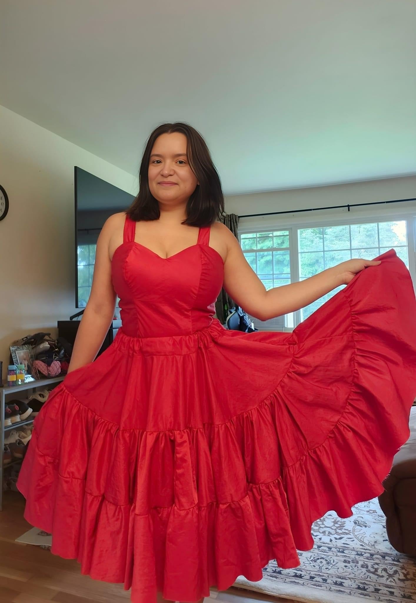 Last Cuts! Satin Cherry Red (Shiny). Twill Woven Fabric. WV - 160 - RED - Boho Fabrics - Twill, Woven