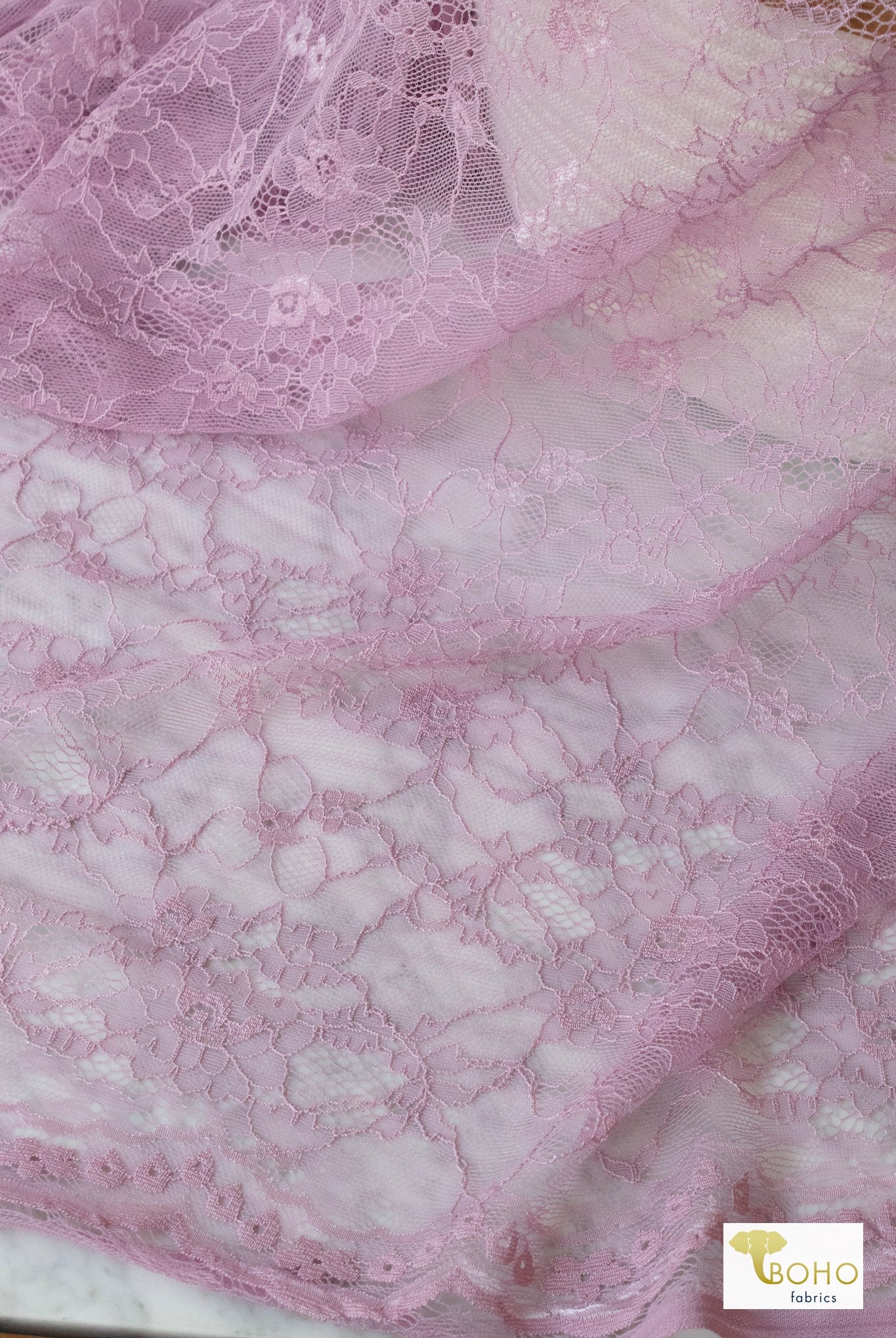 Lavender Elegance, Double Border Woven Lace - Boho Fabrics - Lace, Woven