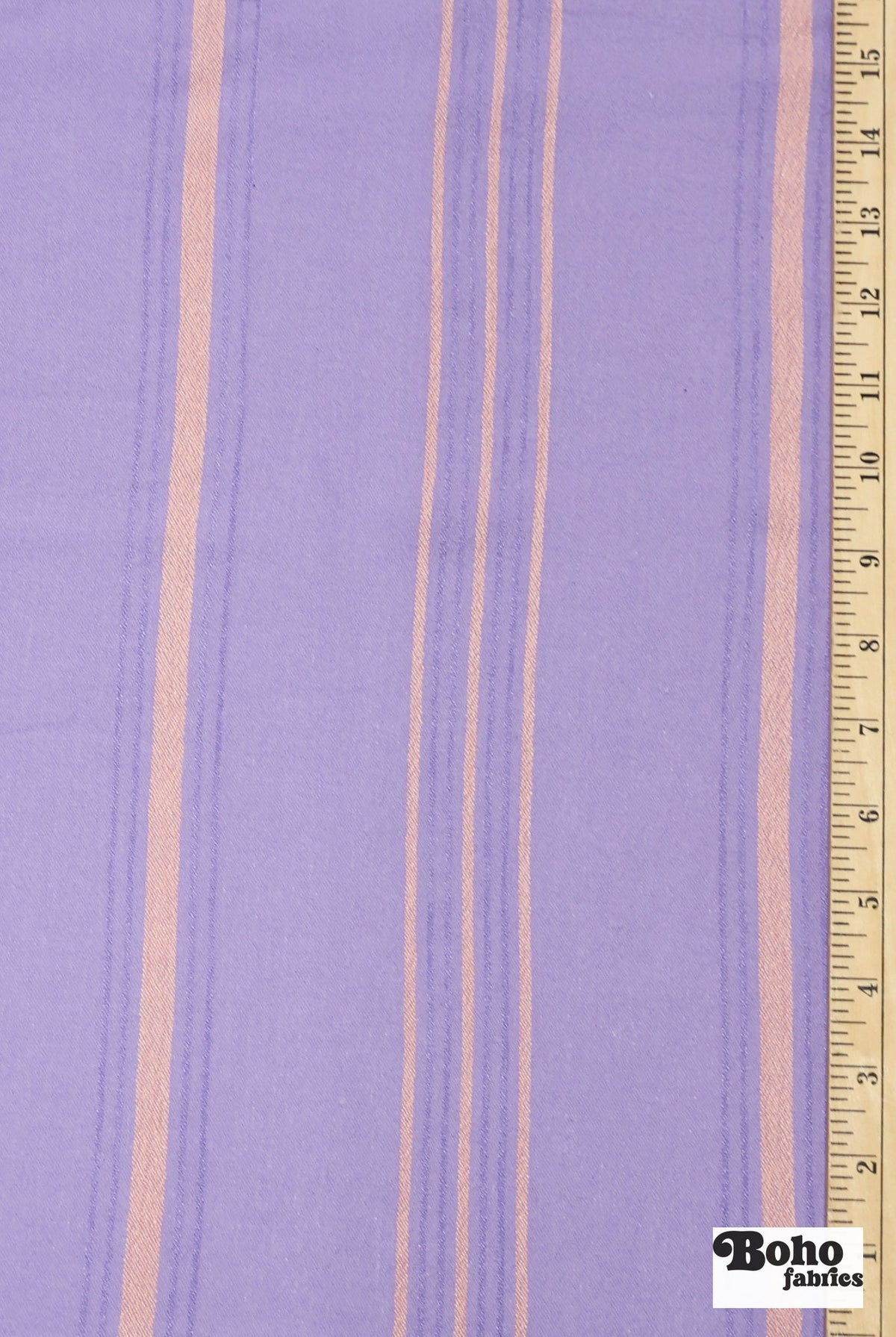 Lavender with Thin Peach Stripes Textured Woven Fabric - Boho Fabrics - Woven, Fabric