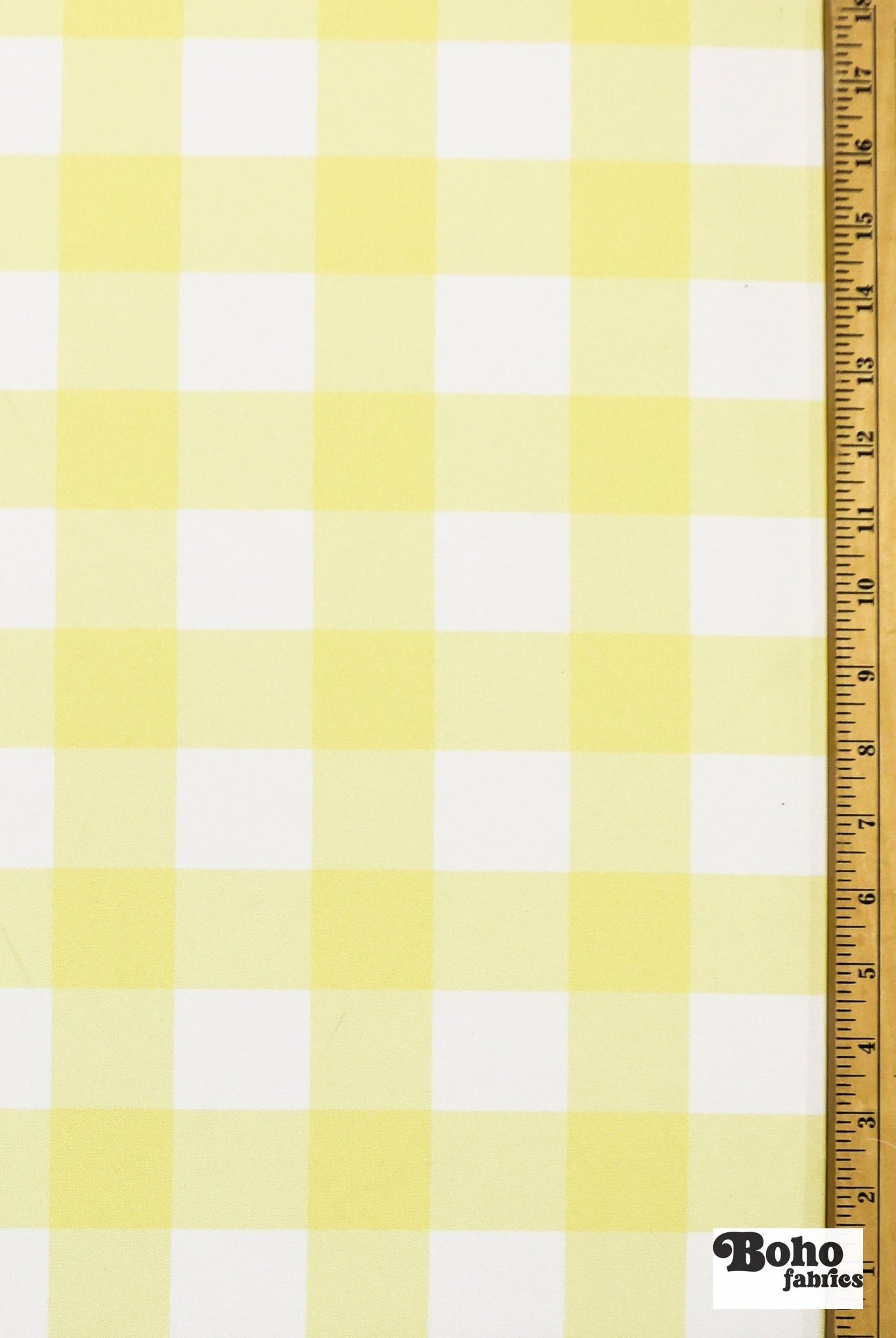 Lemon Buffalo Plaid Canvas Woven Fabric - Boho Fabrics - Canvas Fabric