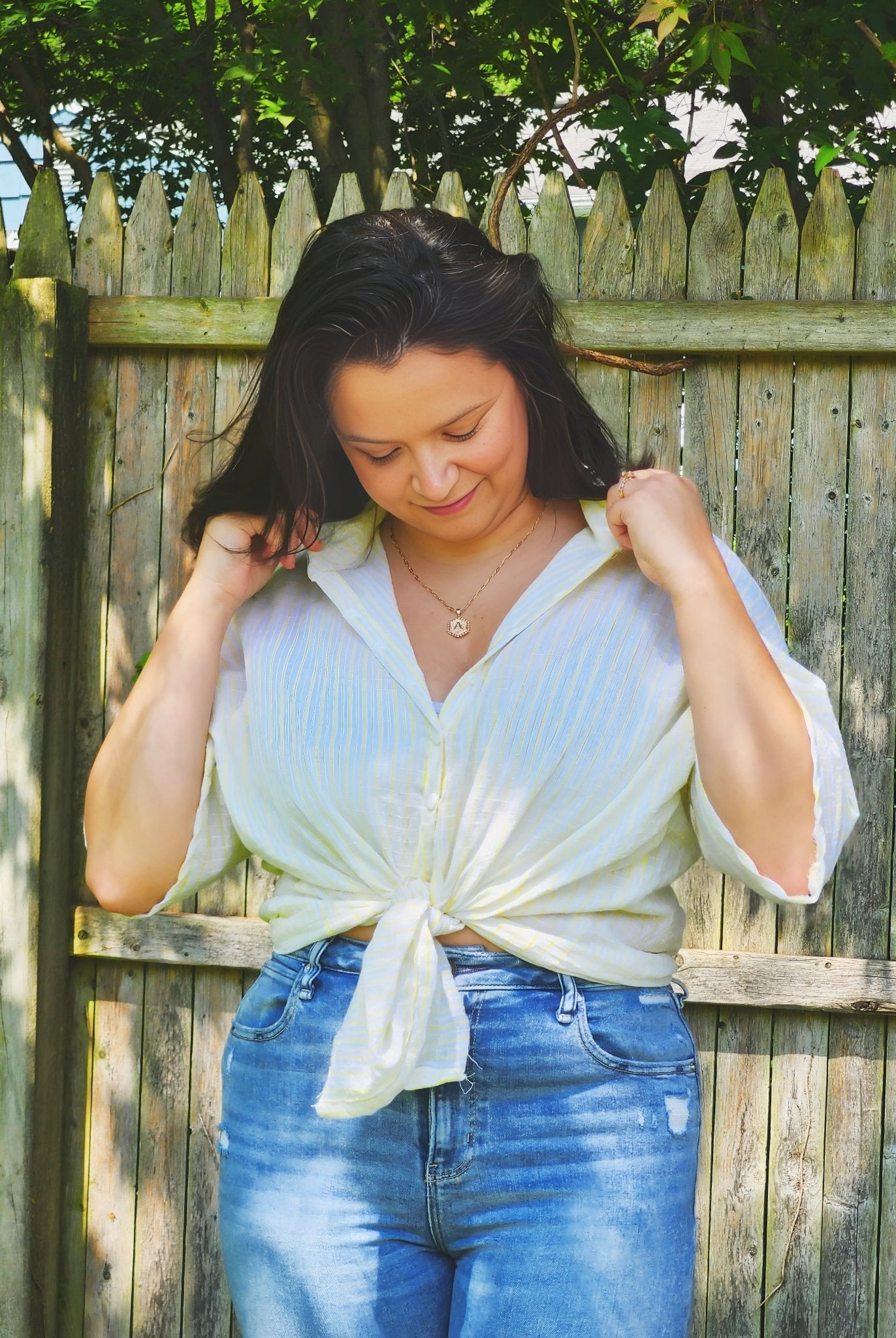 Lemon Yellow Stripes on White, Woven Print Fabric - Boho Fabrics - Shirting, Woven