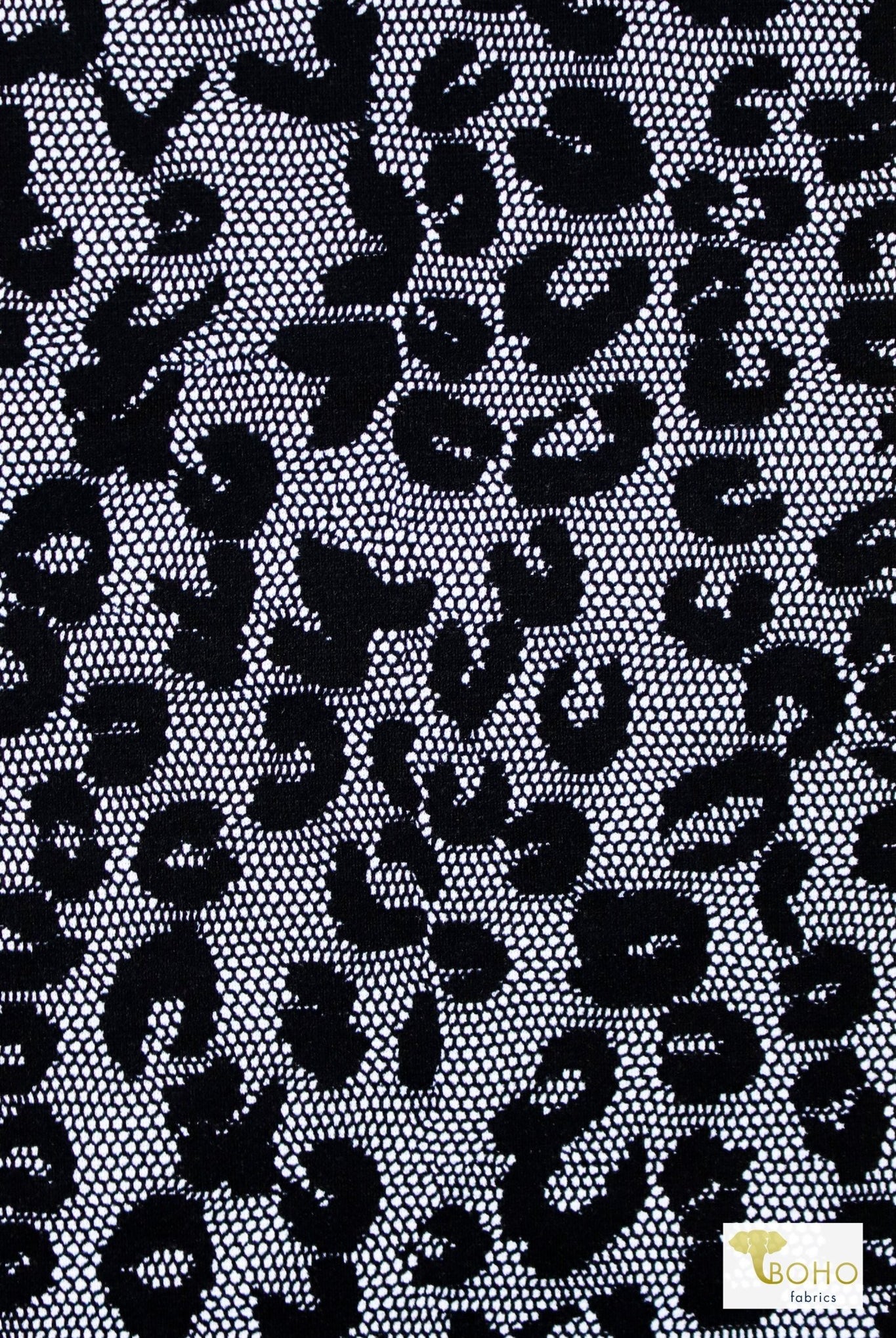 Leopard Lace, Ponte Print Fabric - Boho Fabrics