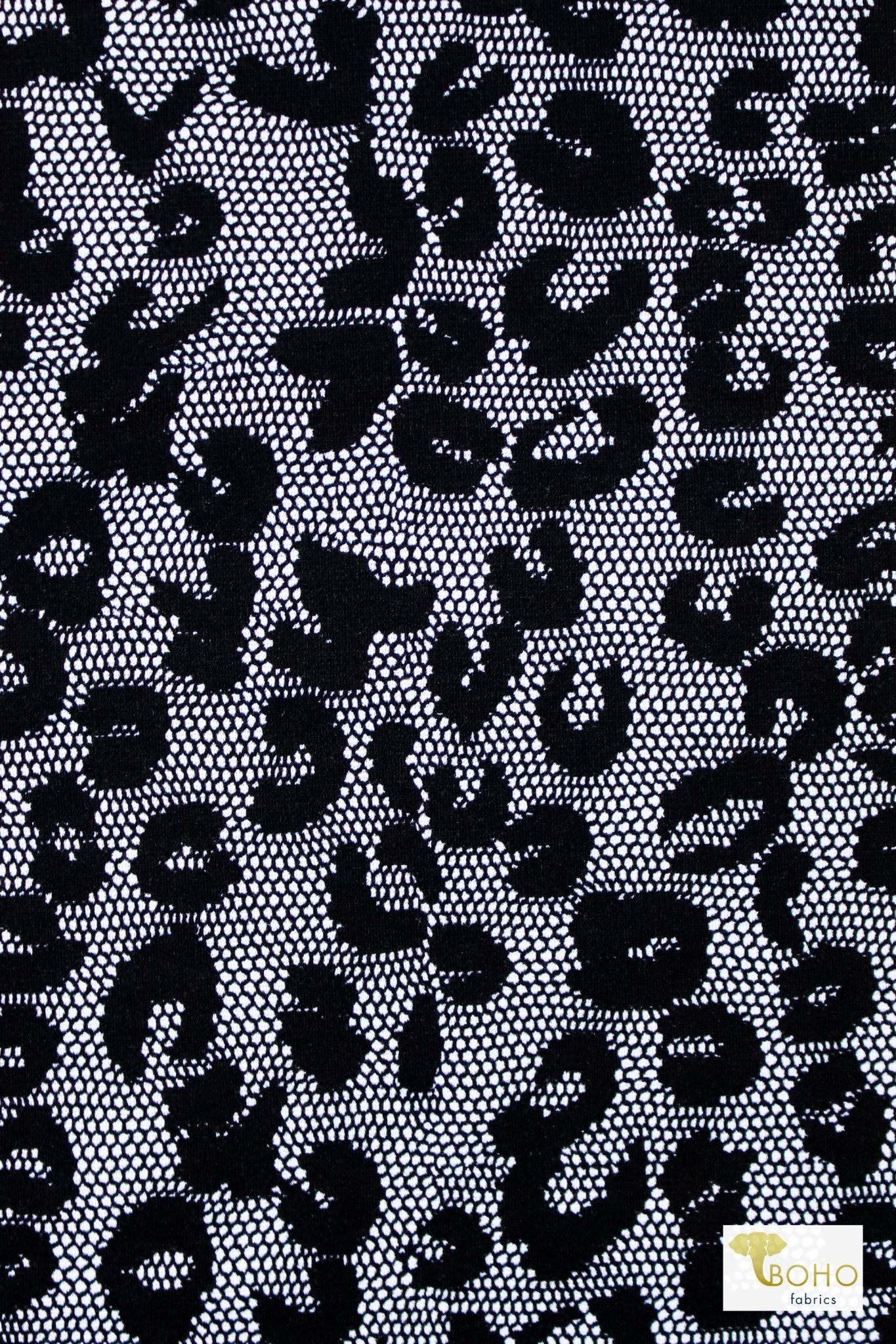 Leopard Lace, Ponte Print Fabric - Boho Fabrics