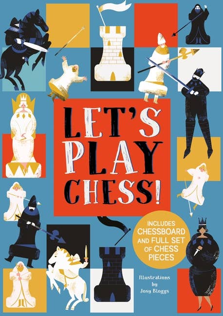 Let's Play Chess! Chessboard And Full Set Included - Boho Fabrics - Books