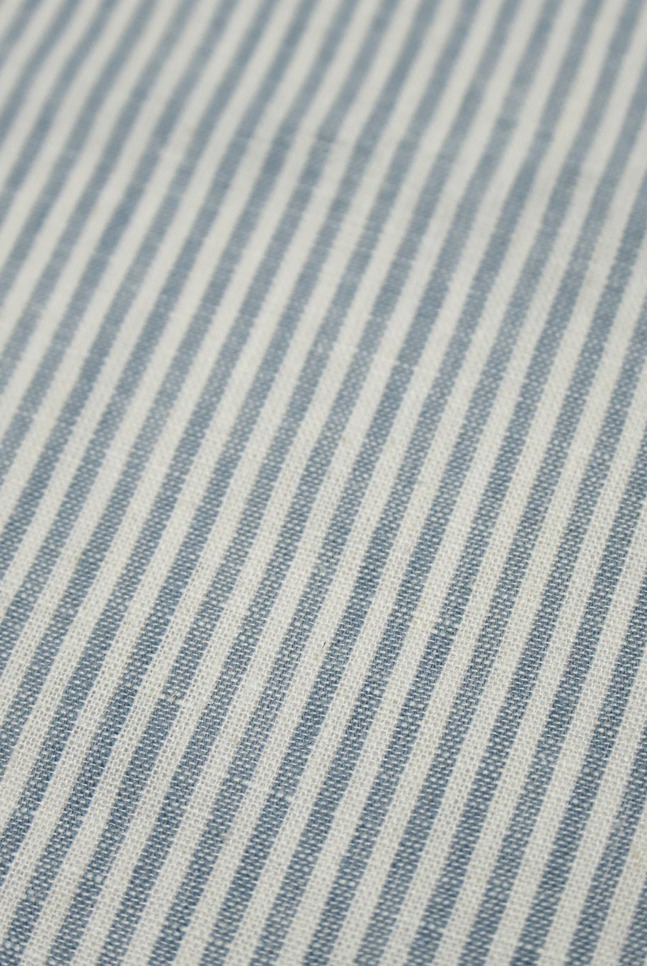 Light Blue and White 1/8" Narrow Stripes Linen Woven Fabric - Boho Fabrics - Woven, Fabric