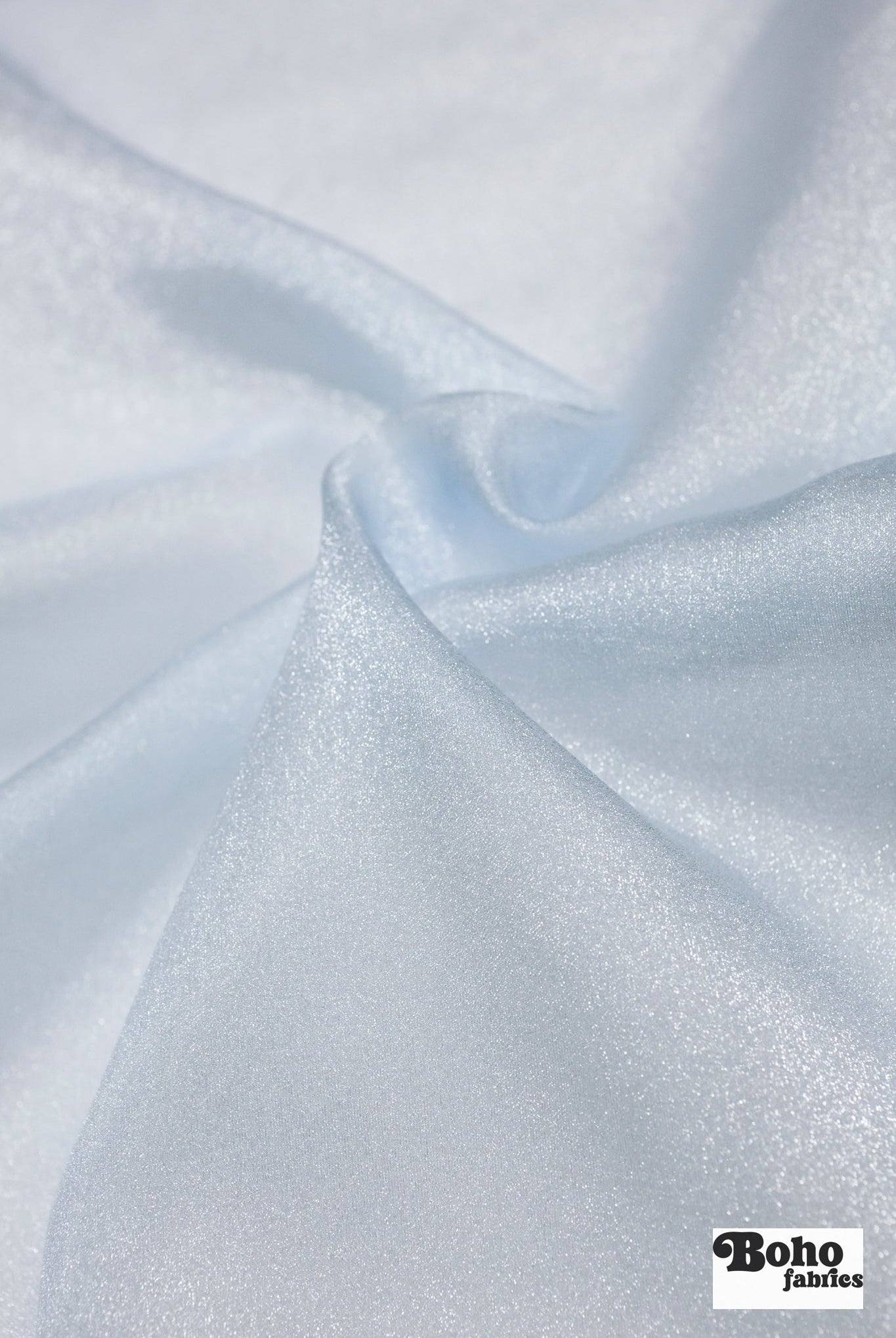 Light Blue, Organza Shimmer, 44" Woven Fabric - Boho Fabrics - Organza, Woven Fabric