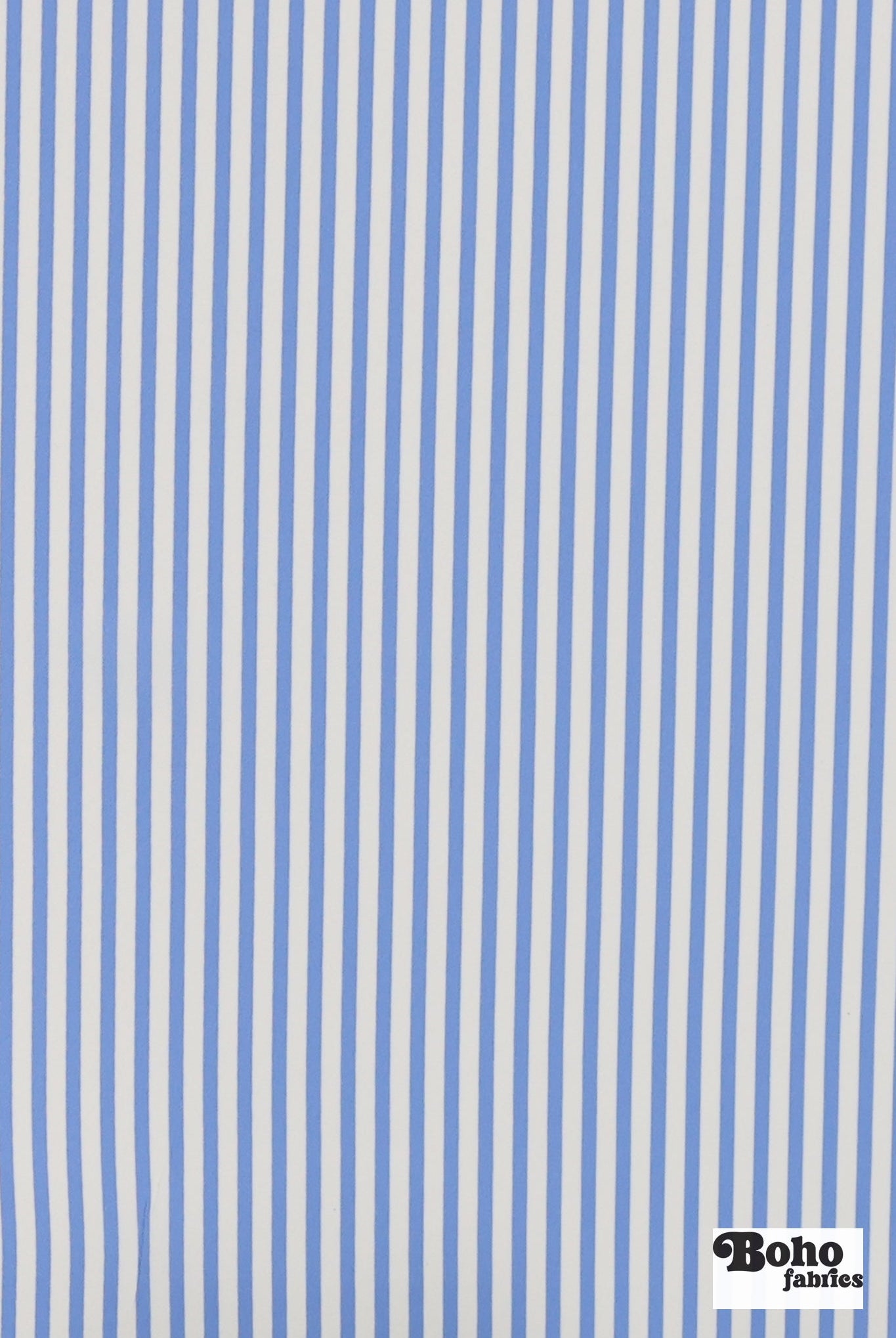 Light Blue & White, 1/4" Narrow Striped Canvas Woven Fabric - Boho Fabrics - Canvas Fabric