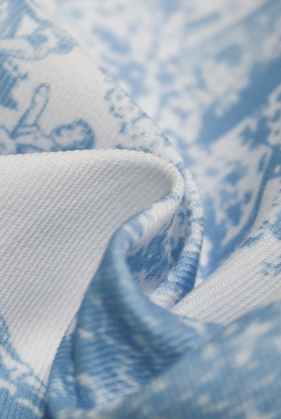 Light Blue & White, Toile Twill Woven Fabric - Boho Fabrics - Woven Fabric