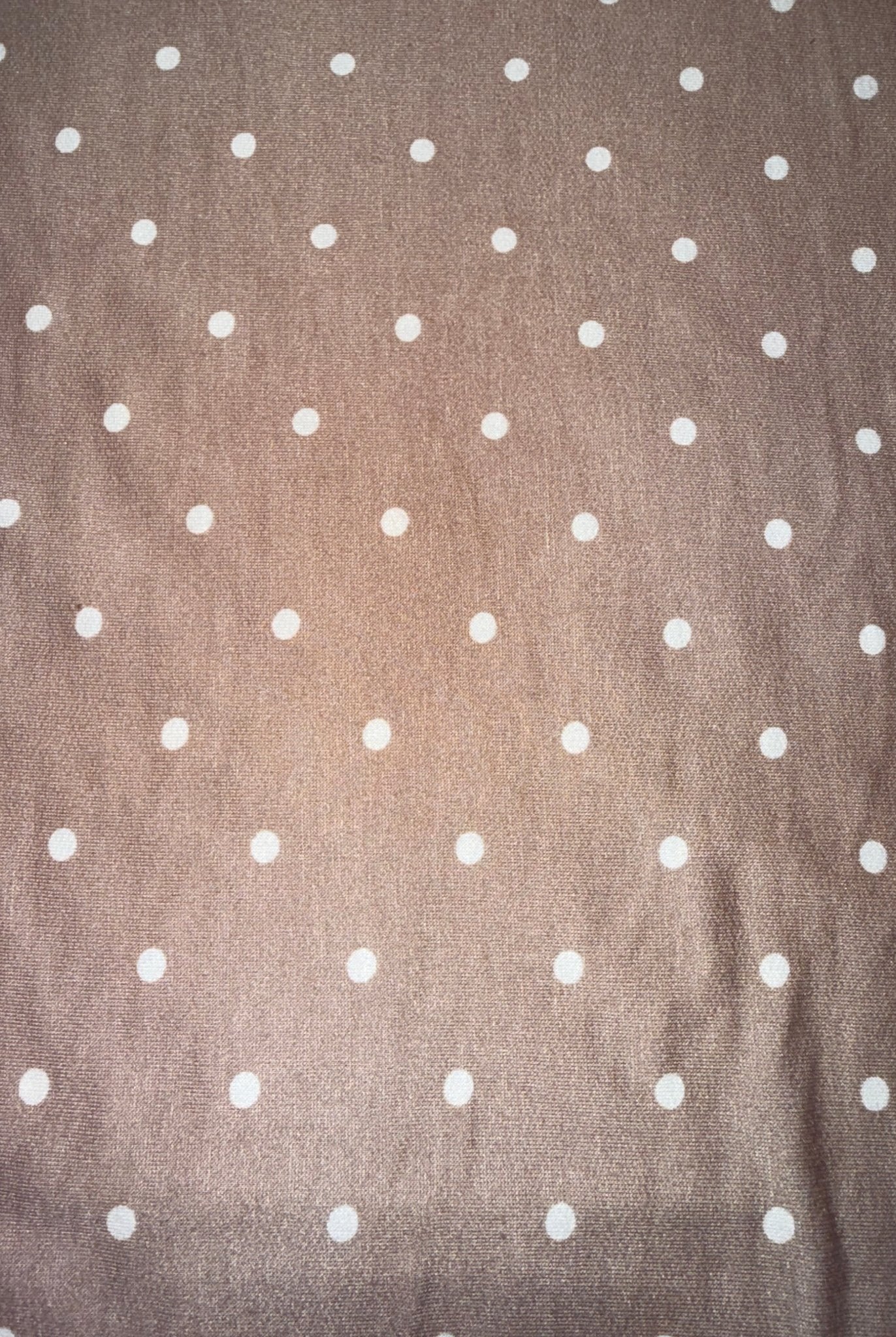 Light Brown Polka Dots, French Terry Knit Fabric - Boho Fabrics - French Terry Prints, Knit Fabric