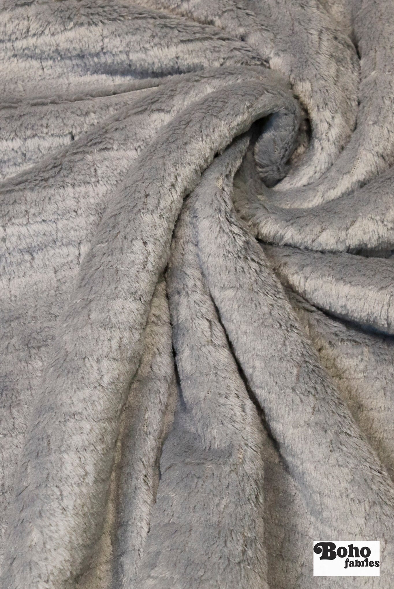 Light Gray, Textured “Brick” High Loft Fleece Fabric by Polartec - Boho Fabrics - Performance Fabrics