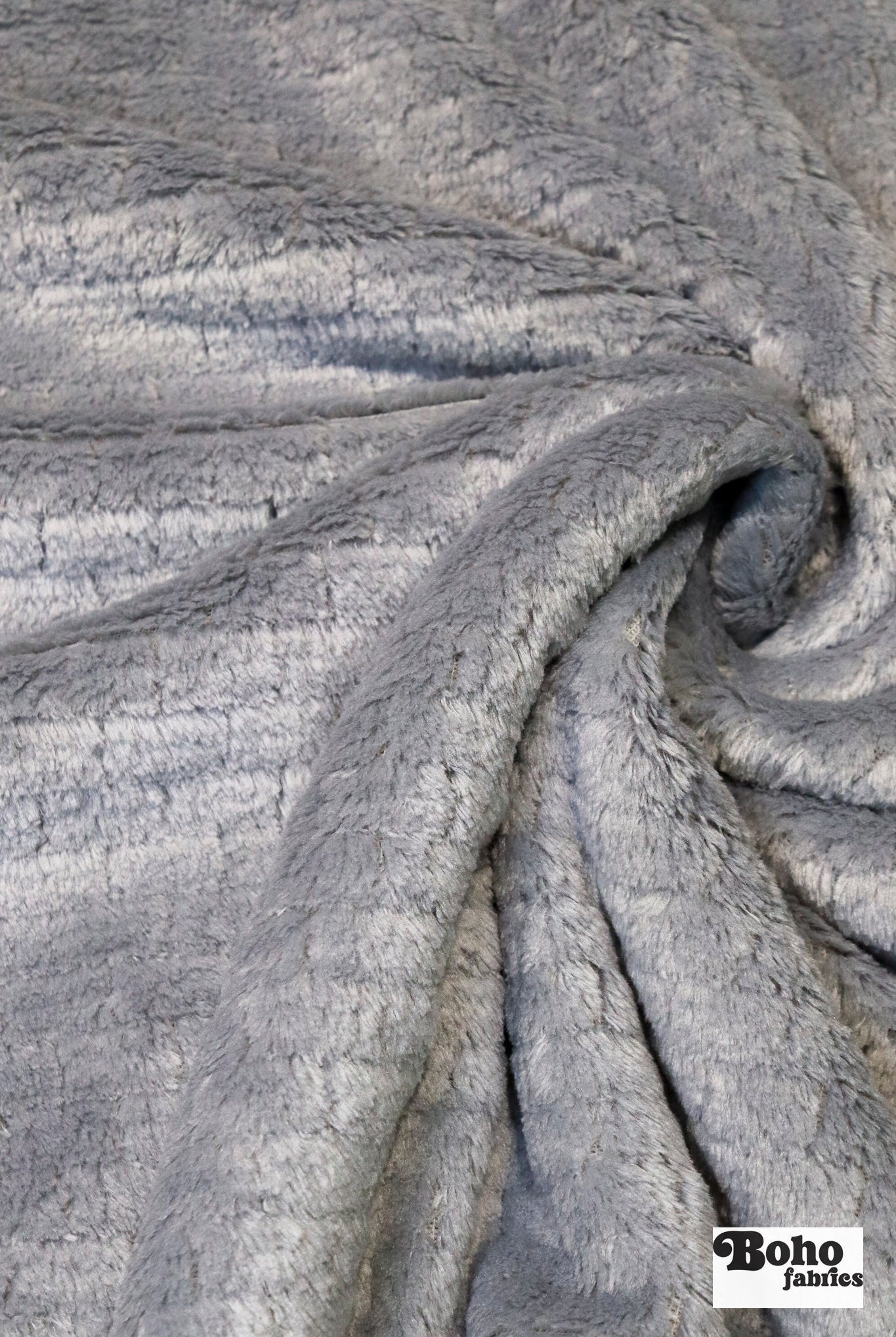 Light Gray, Textured “Brick” High Loft Fleece Fabric by Polartec - Boho Fabrics - Performance Fabrics