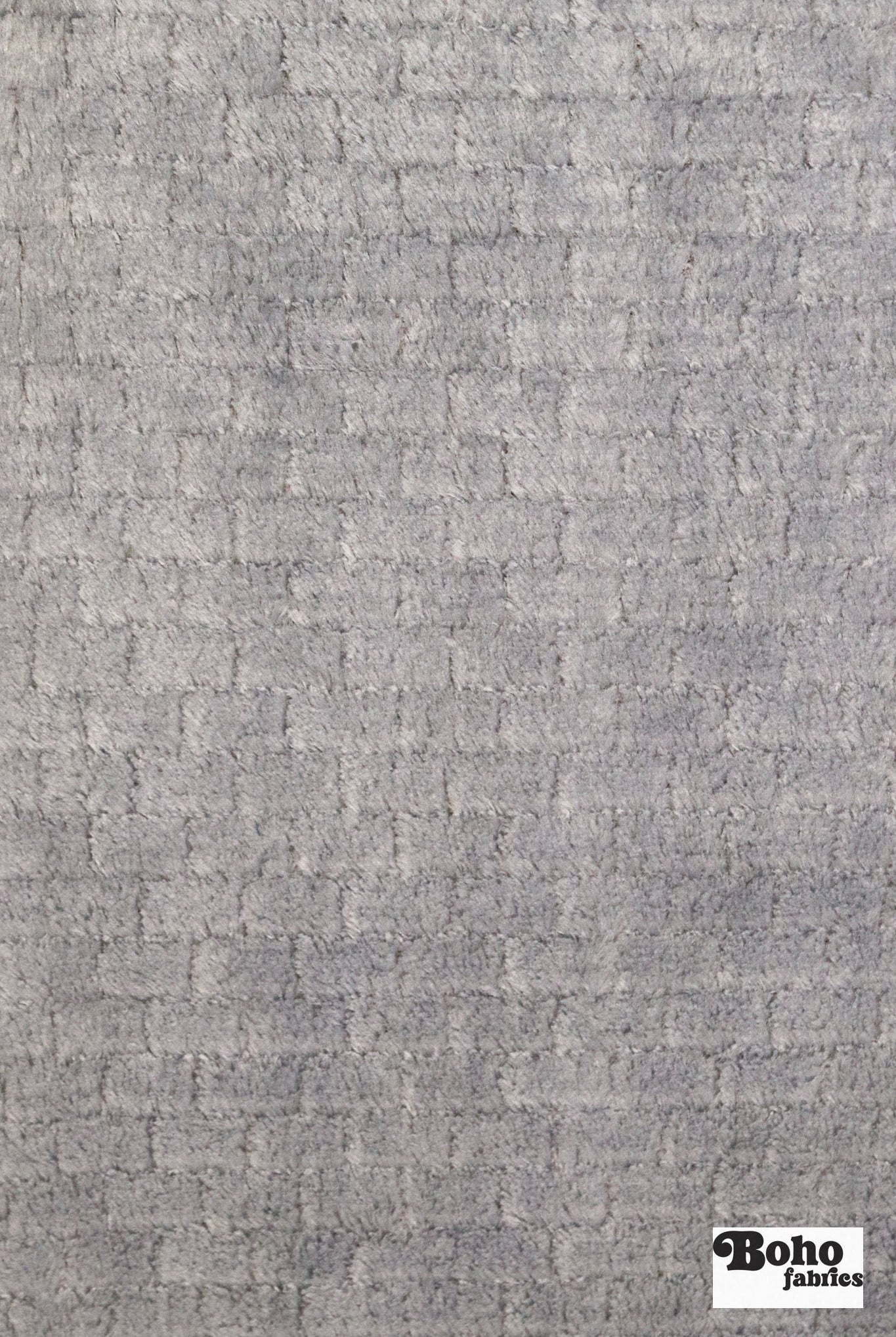Light Gray, Textured “Brick” High Loft Fleece Fabric by Polartec - Boho Fabrics - Performance Fabrics