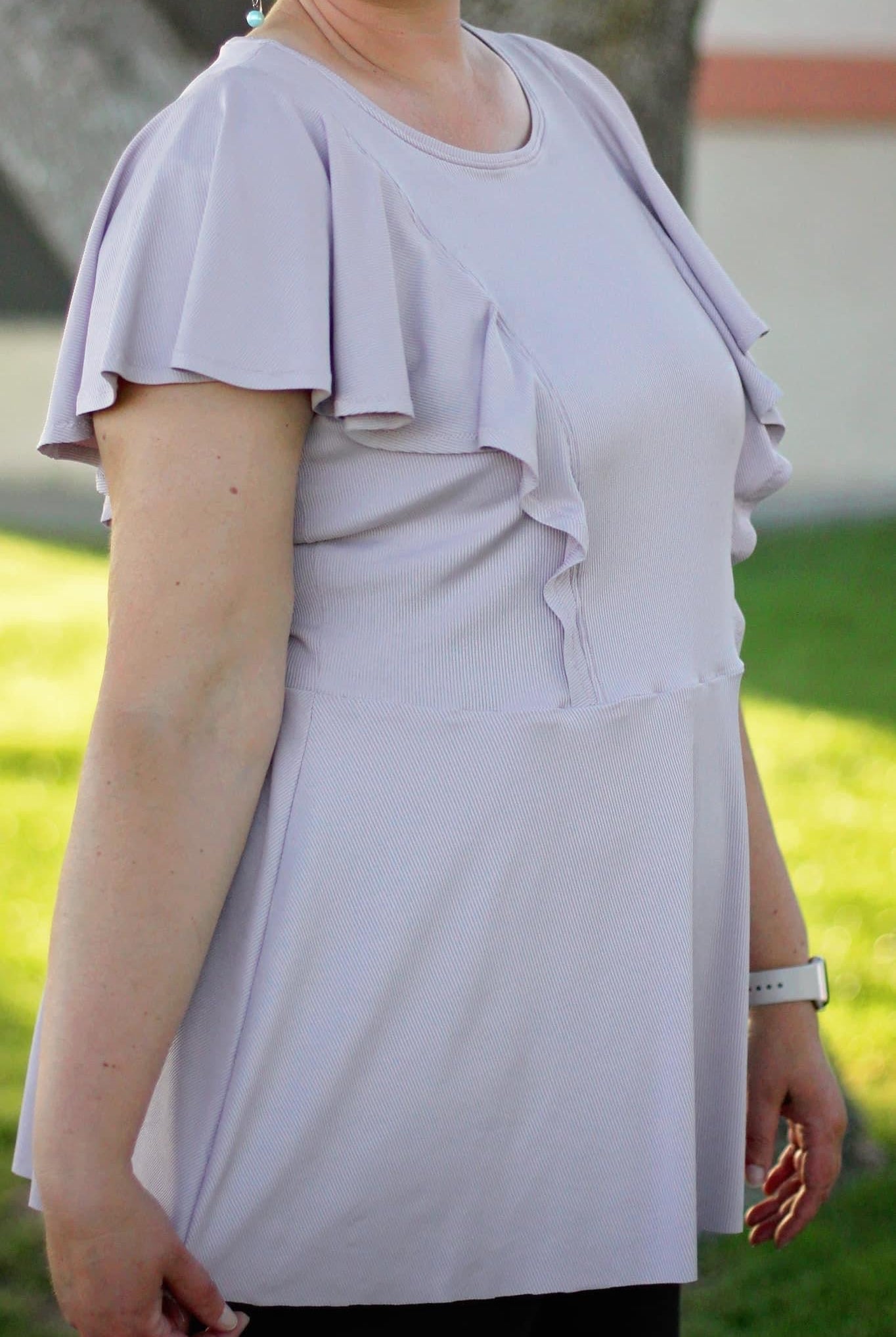 Light Lavender Purple, Rib Knit Fabric - Boho Fabrics