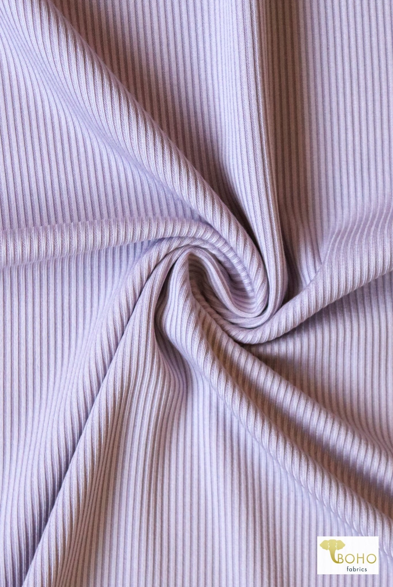Light Lavender Purple, Rib Knit Fabric - Boho Fabrics
