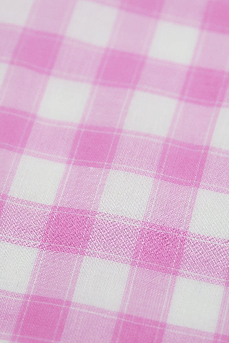 Light Pink and White Gingham Cotton Shirting Woven Fabric - Boho Fabrics - Woven, Fabric