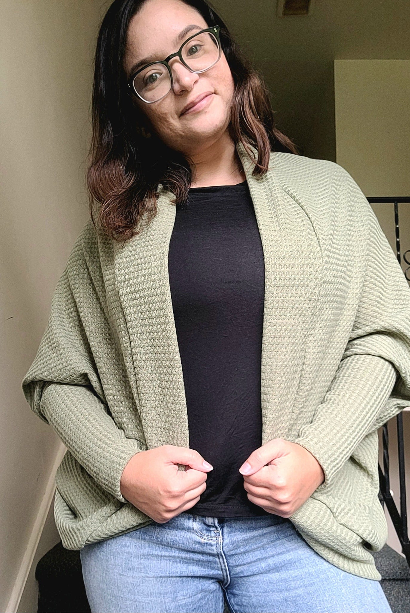 Light Sage, Brushed Waffle Knit Fabric - Boho Fabrics