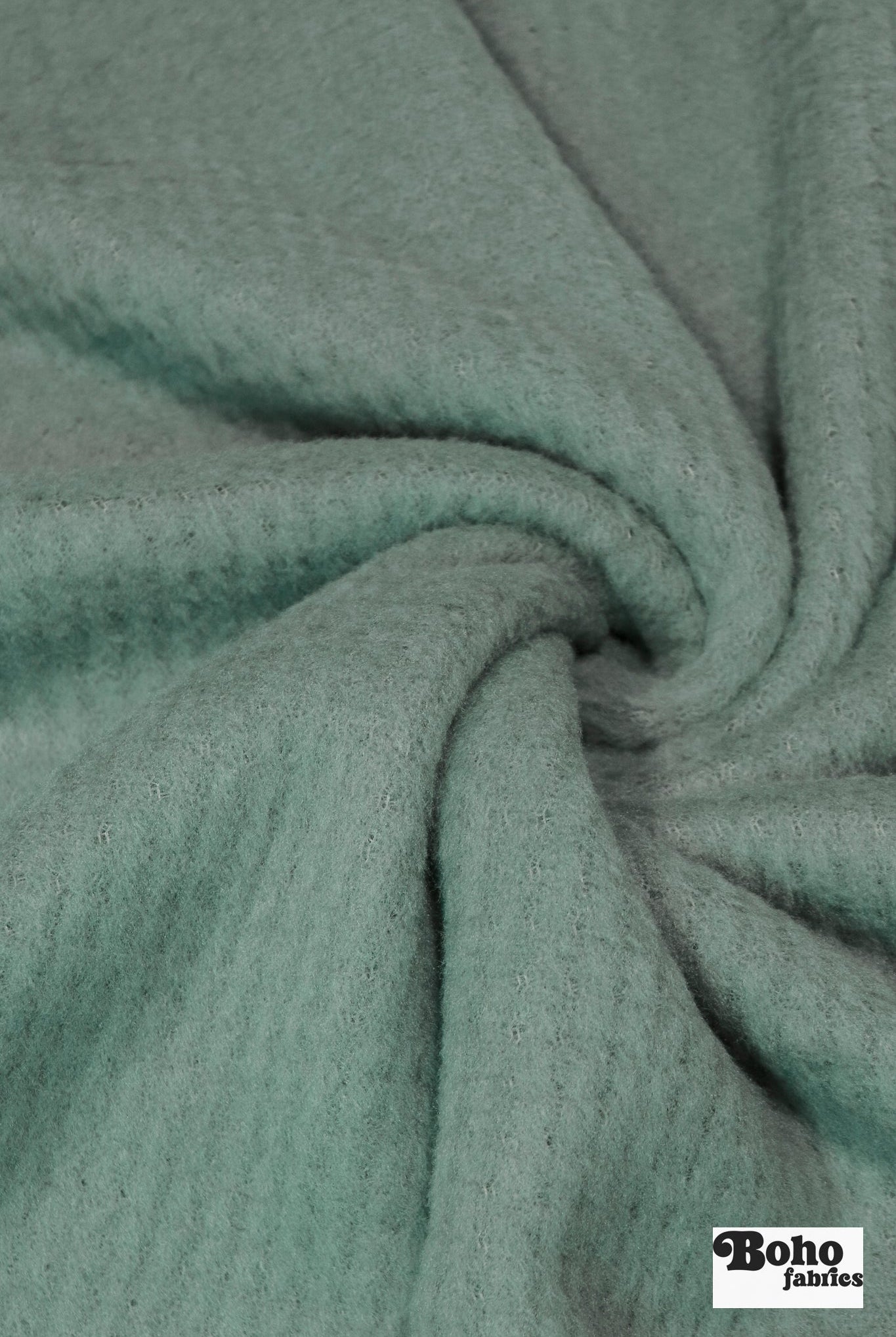 Light Teal, High Loft Grid Fleece Fabric by Polartec, featuring Recycled Polyester. *2nds* - Boho Fabrics - Performance Fabrics
