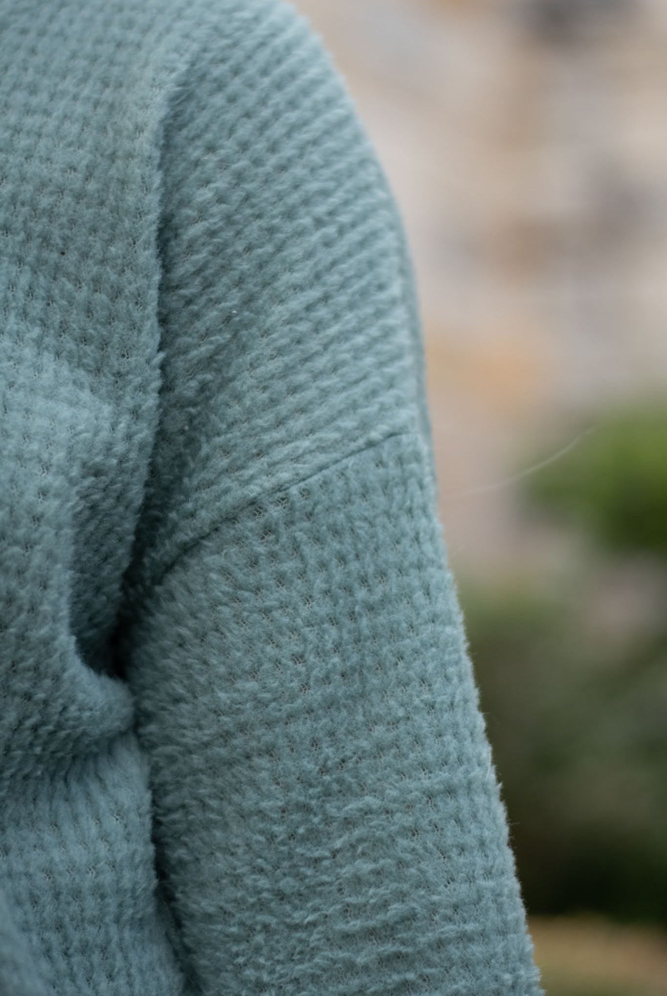 Light Teal, High Loft Grid Fleece Fabric by Polartec, featuring Recycled Polyester. *2nds* - Boho Fabrics - Performance Fabrics