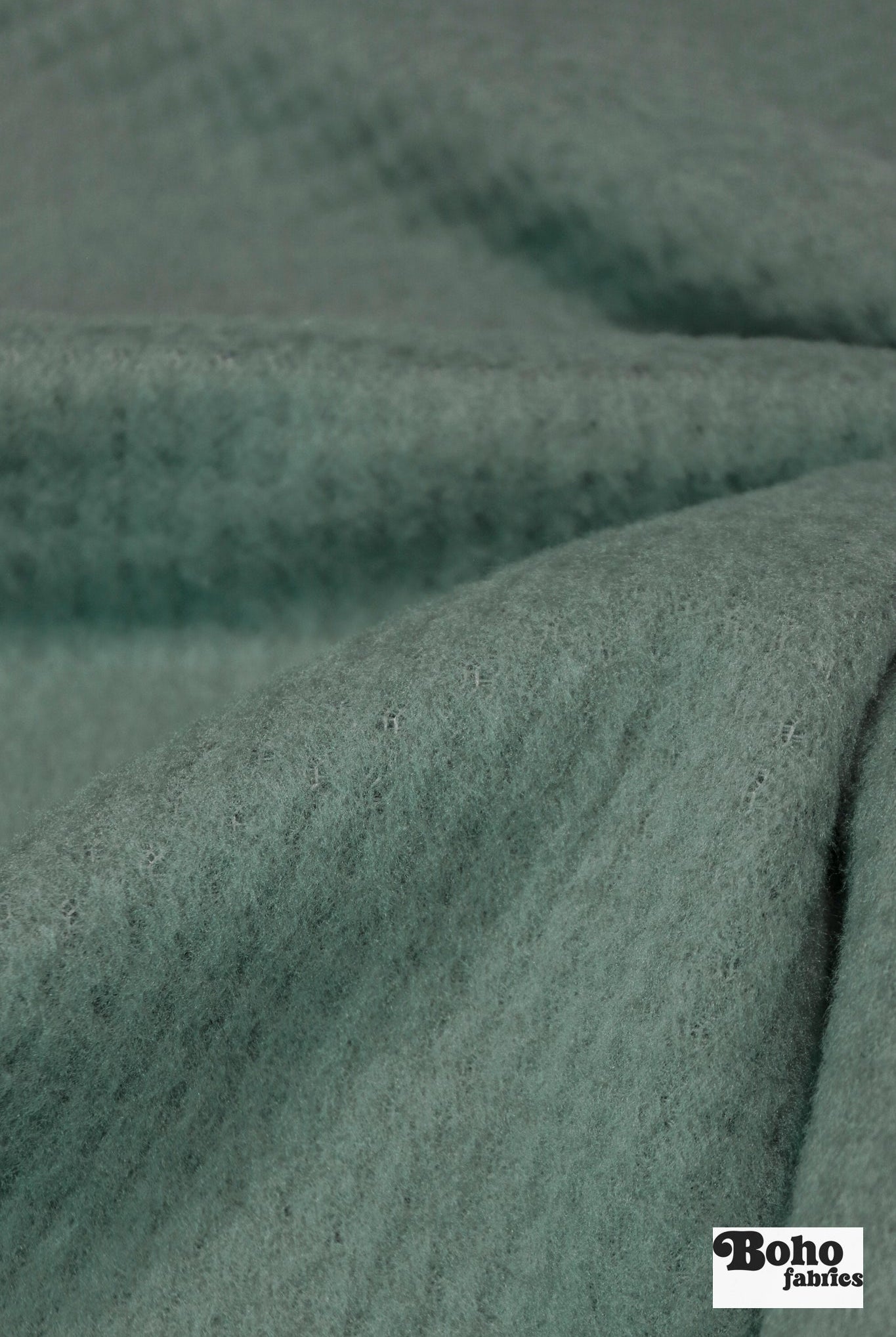 Light Teal, High Loft Grid Fleece Fabric by Polartec, featuring Recycled Polyester. *2nds* - Boho Fabrics - Performance Fabrics
