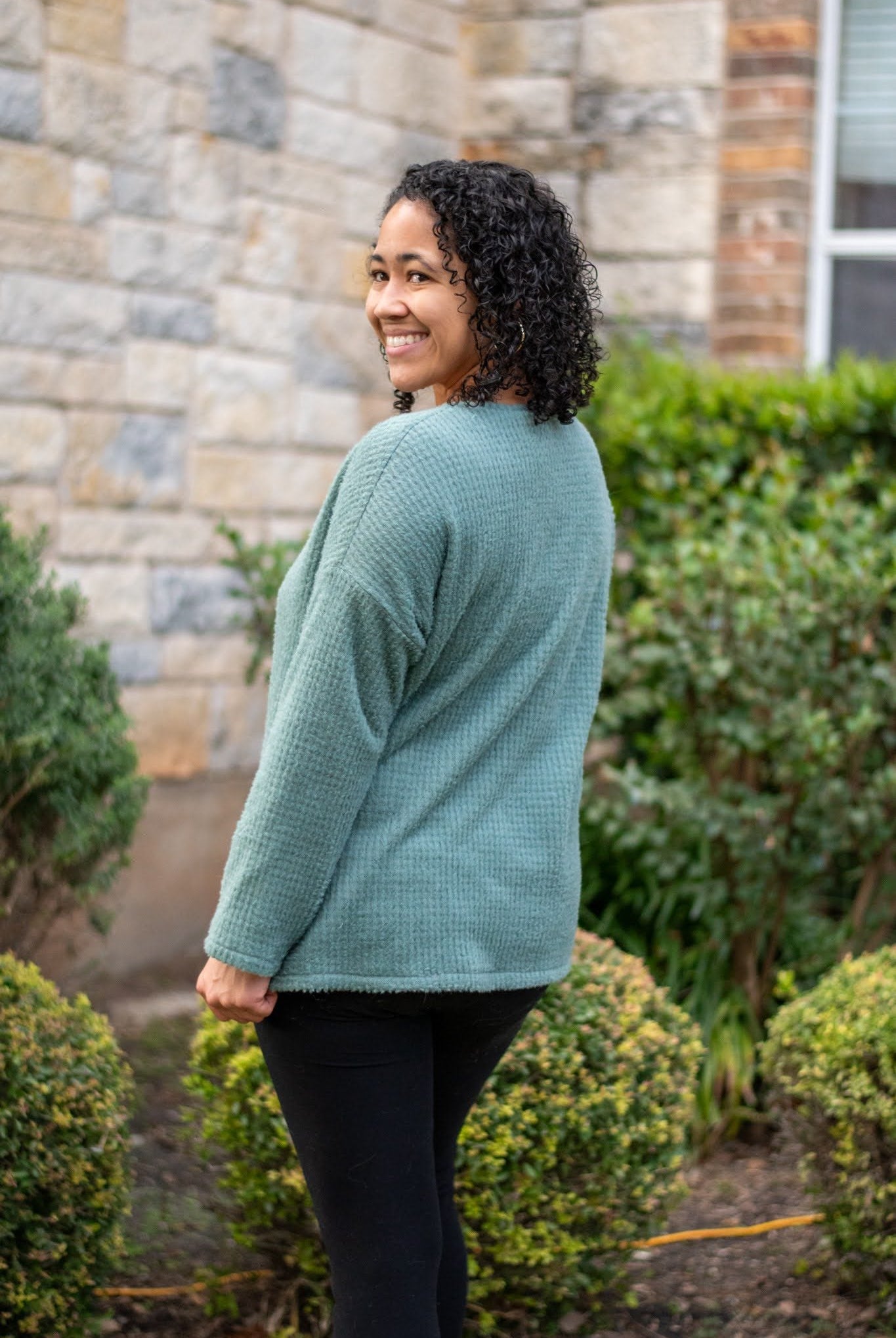 Light Teal, High Loft Grid Fleece Fabric by Polartec, featuring Recycled Polyester. *2nds* - Boho Fabrics - Performance Fabrics