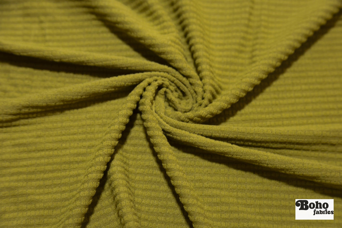 Lime Chartreuse, Power Grid Fleece by Polartec. Performance Knit Fabric - Boho Fabrics - Performance Fabrics