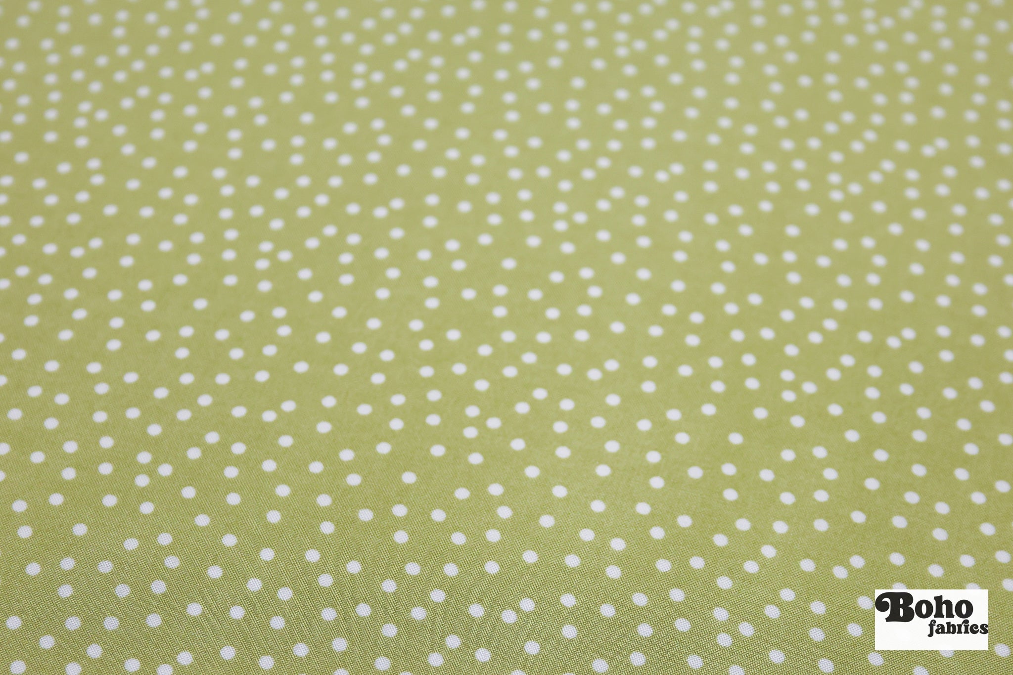 Lime Green with White Polka Dots Rayon Challis Woven Fabric - Boho Fabrics - Challis, Woven