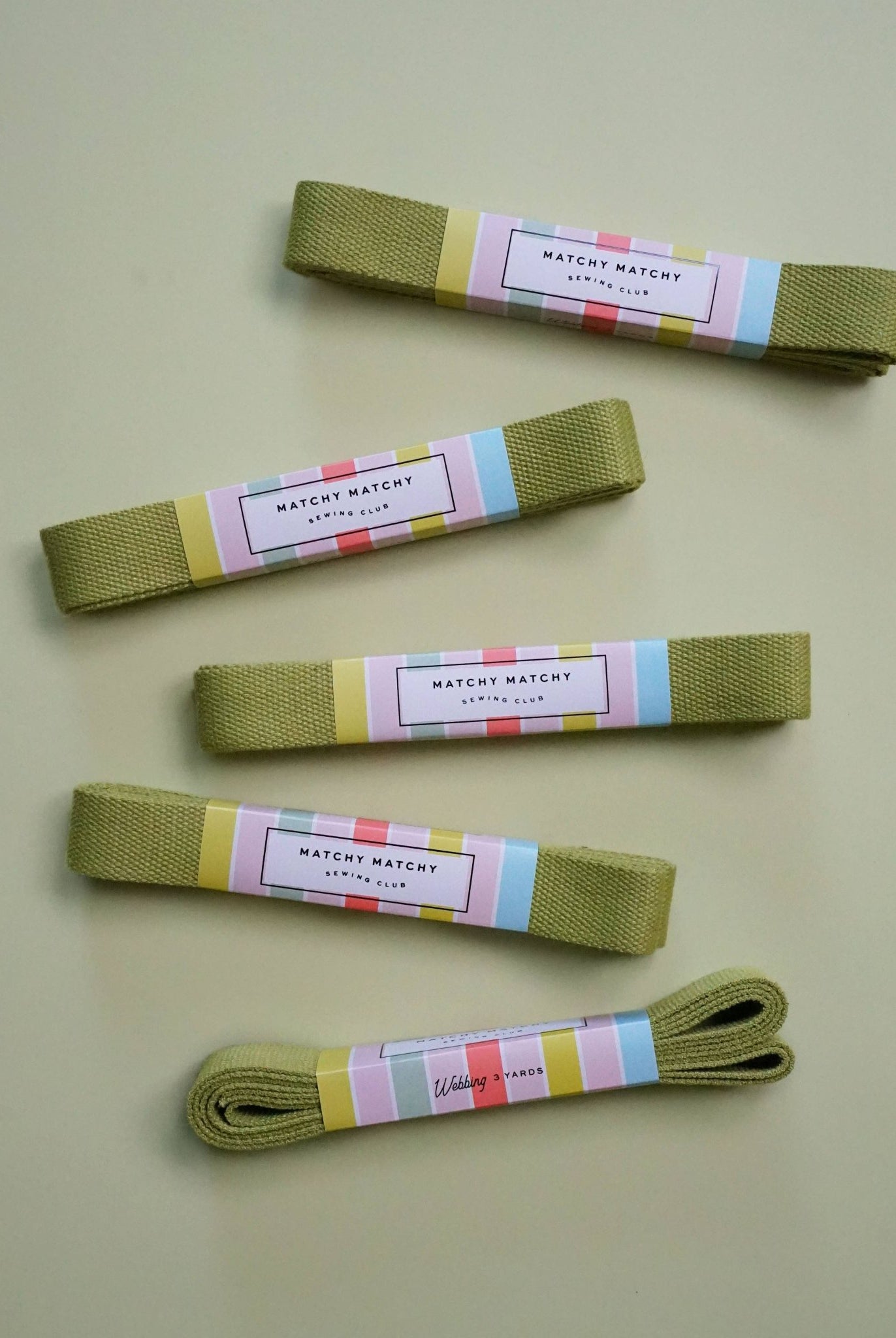 Lime Webbing - Boho Fabrics - Bag Making Supplies
