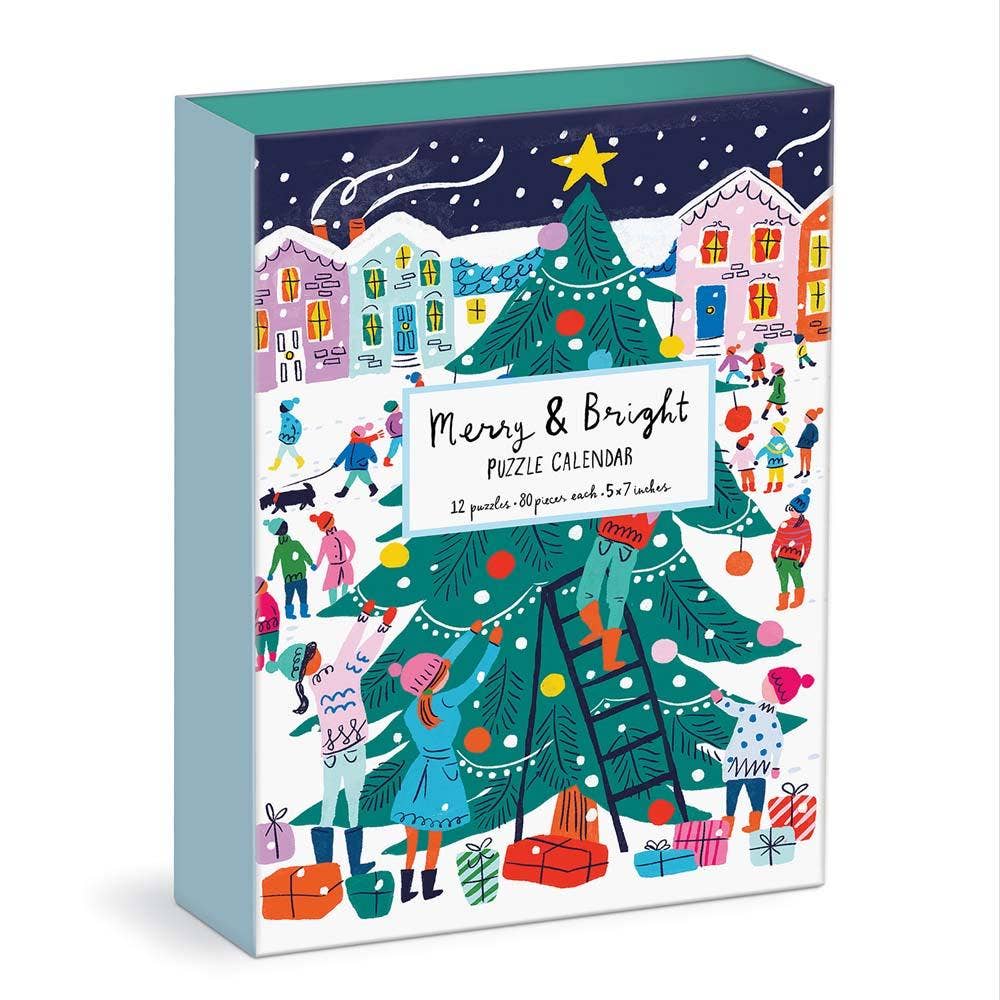 Louise Cunningham Merry and Bright 12 Days of Christmas Advent Puzzle. (Pre - Order) - Boho Fabrics - Puzzle