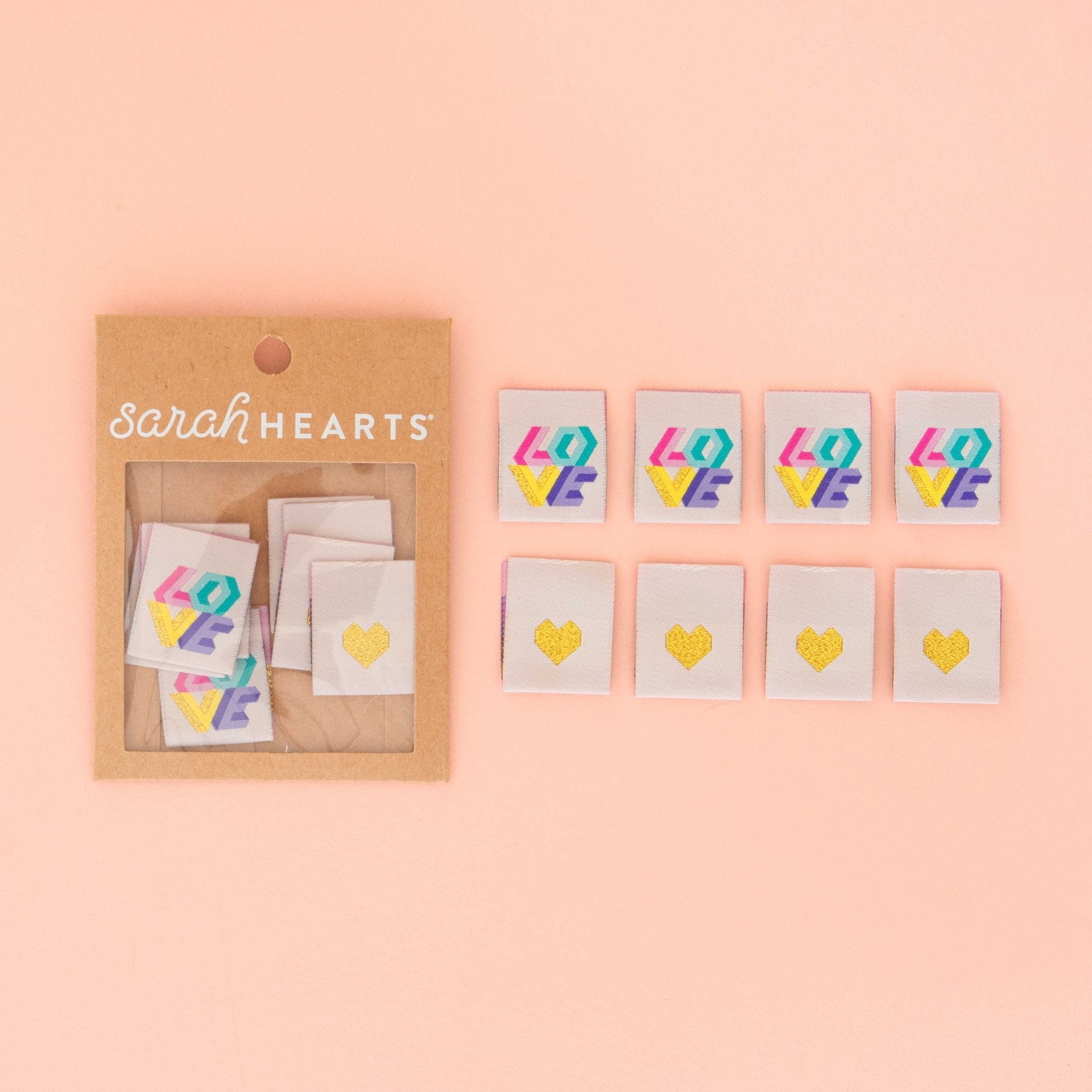 Love - Sewing Woven Clothing Label Tags - Boho Fabrics - Sew - in Labels