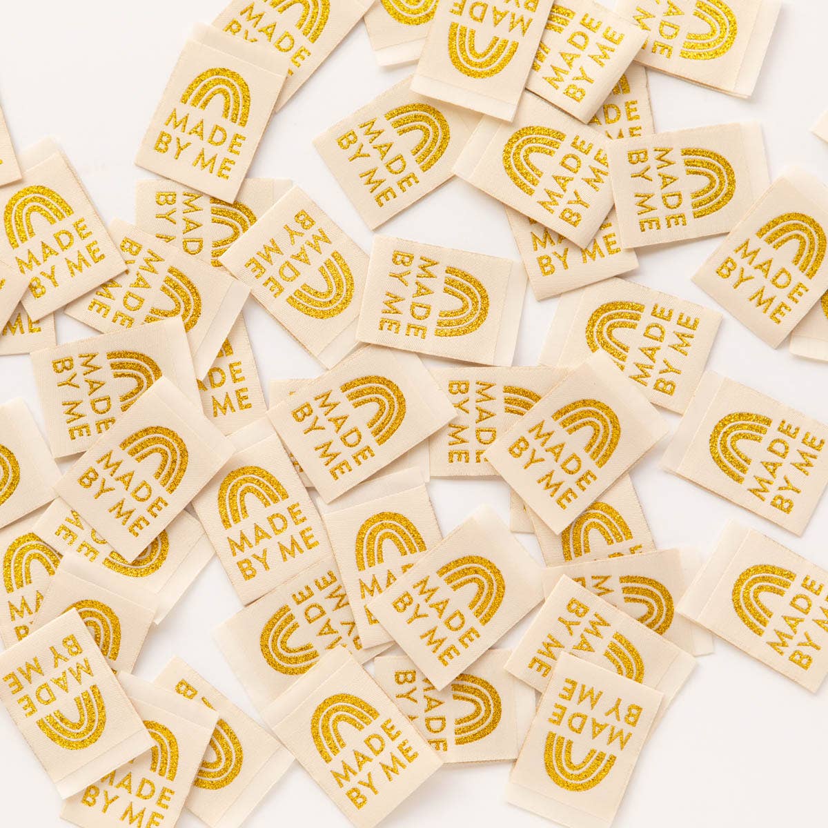 Made by Me - Gold Sewing Woven Clothing Label Tags - Boho Fabrics -