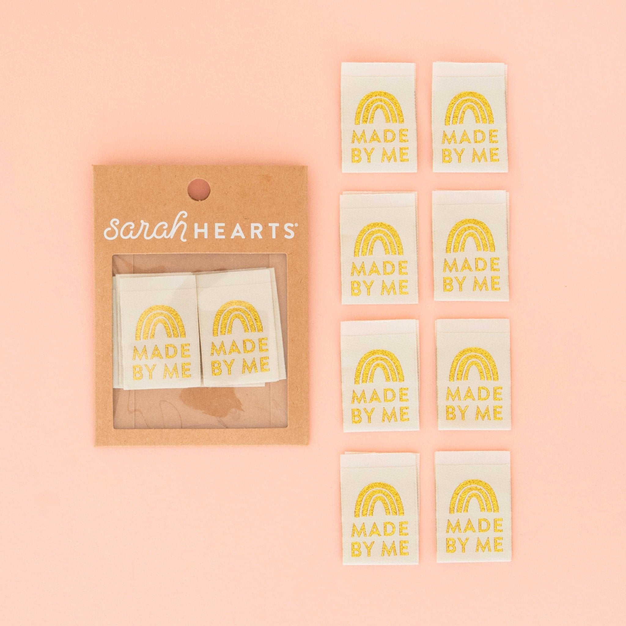 Made by Me - Gold Sewing Woven Clothing Label Tags - Boho Fabrics -
