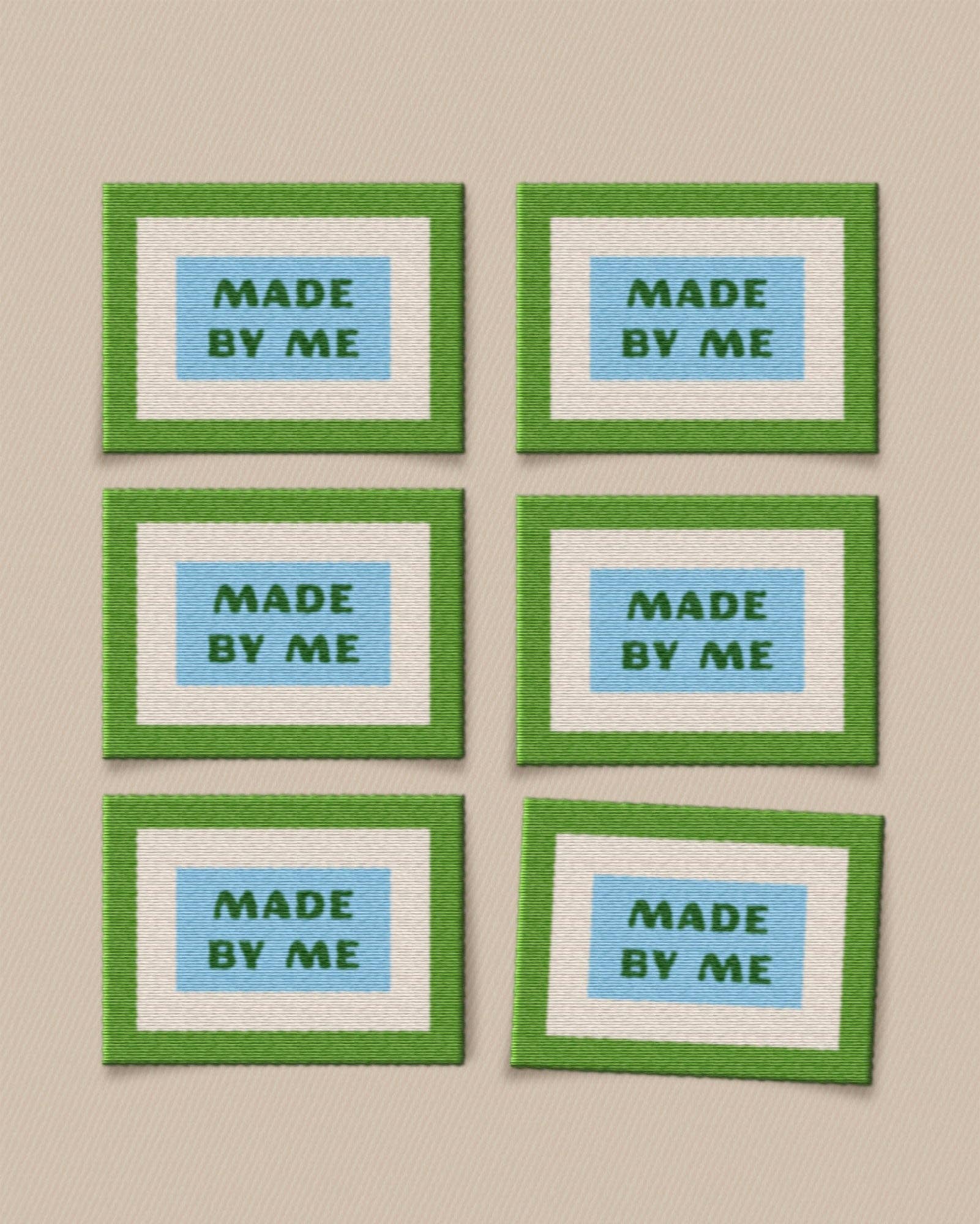 Made By Me Large Garment Labels - Boho Fabrics - Sew - in Labels