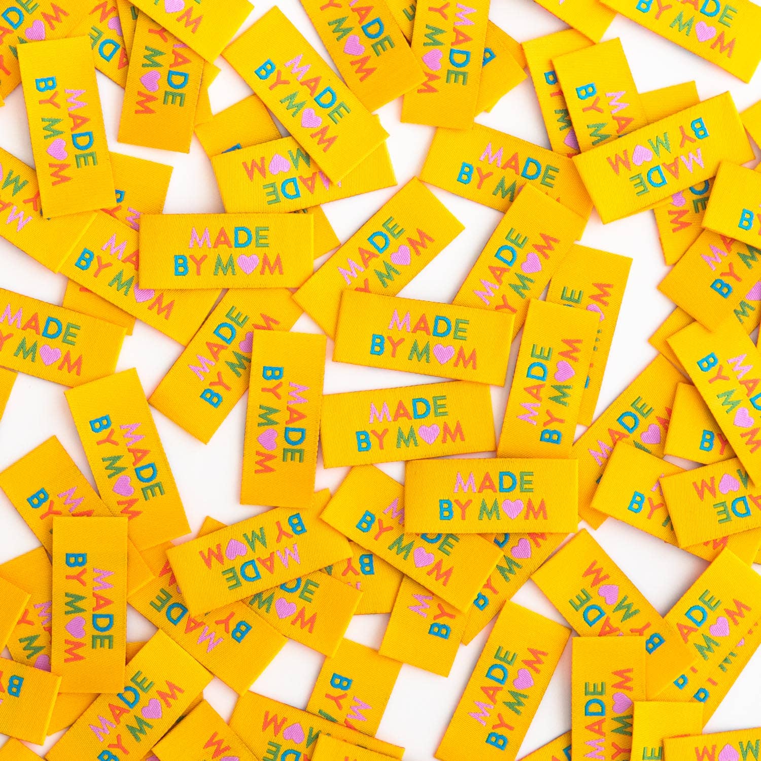 Made by Mom - Sewing Woven Clothing Label Tags - Boho Fabrics - Sew - in Labels