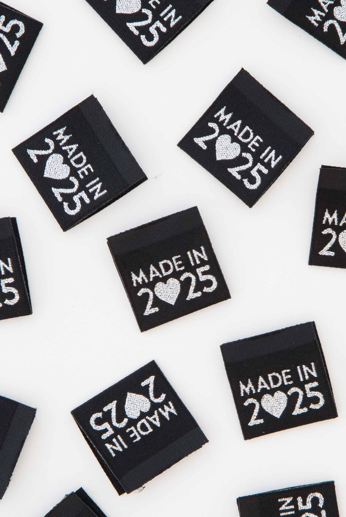 Made in 2025 Silver Woven Sewing and Quilting Labels - Boho Fabrics -
