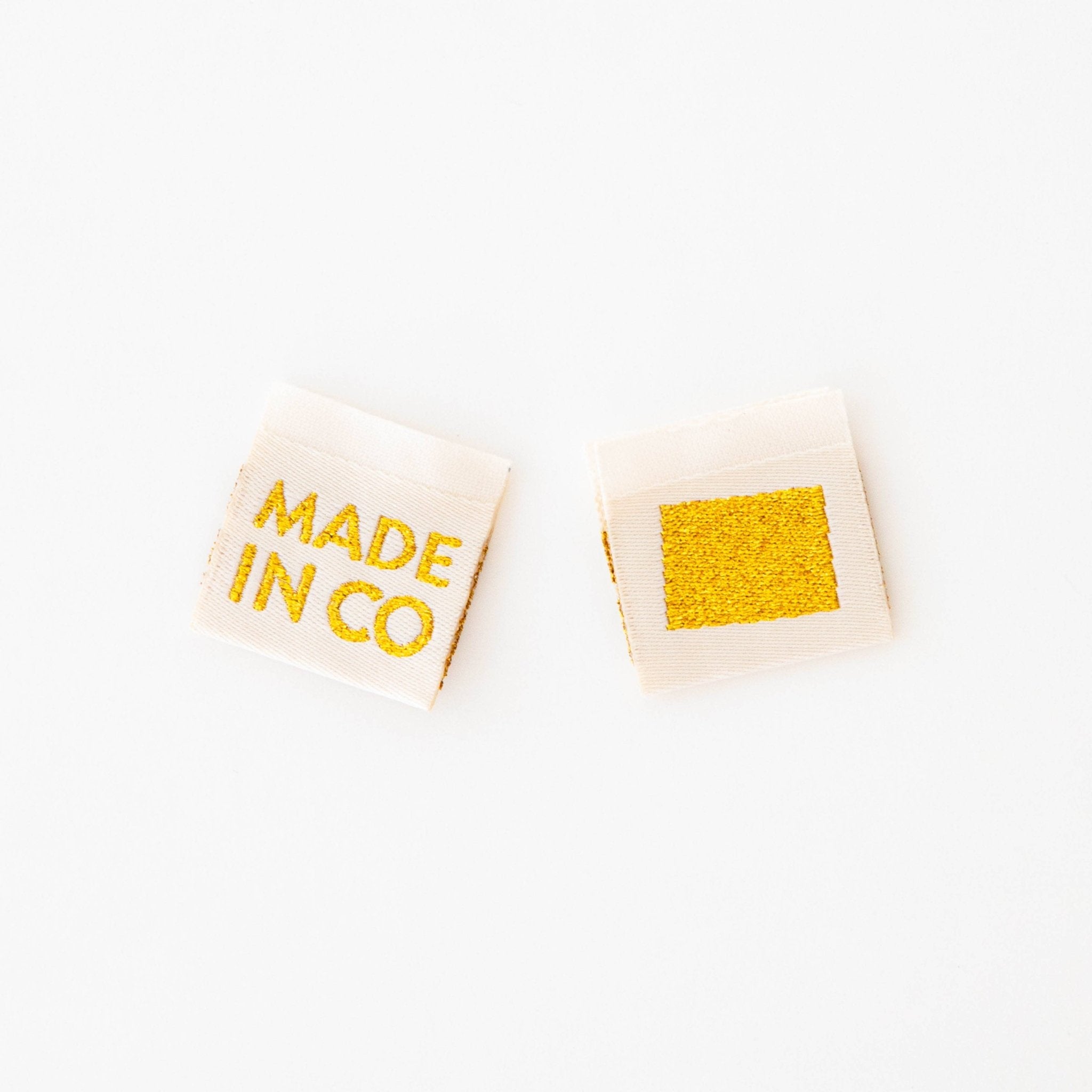 Made in My State Gold Woven Labels - Boho Fabrics -
