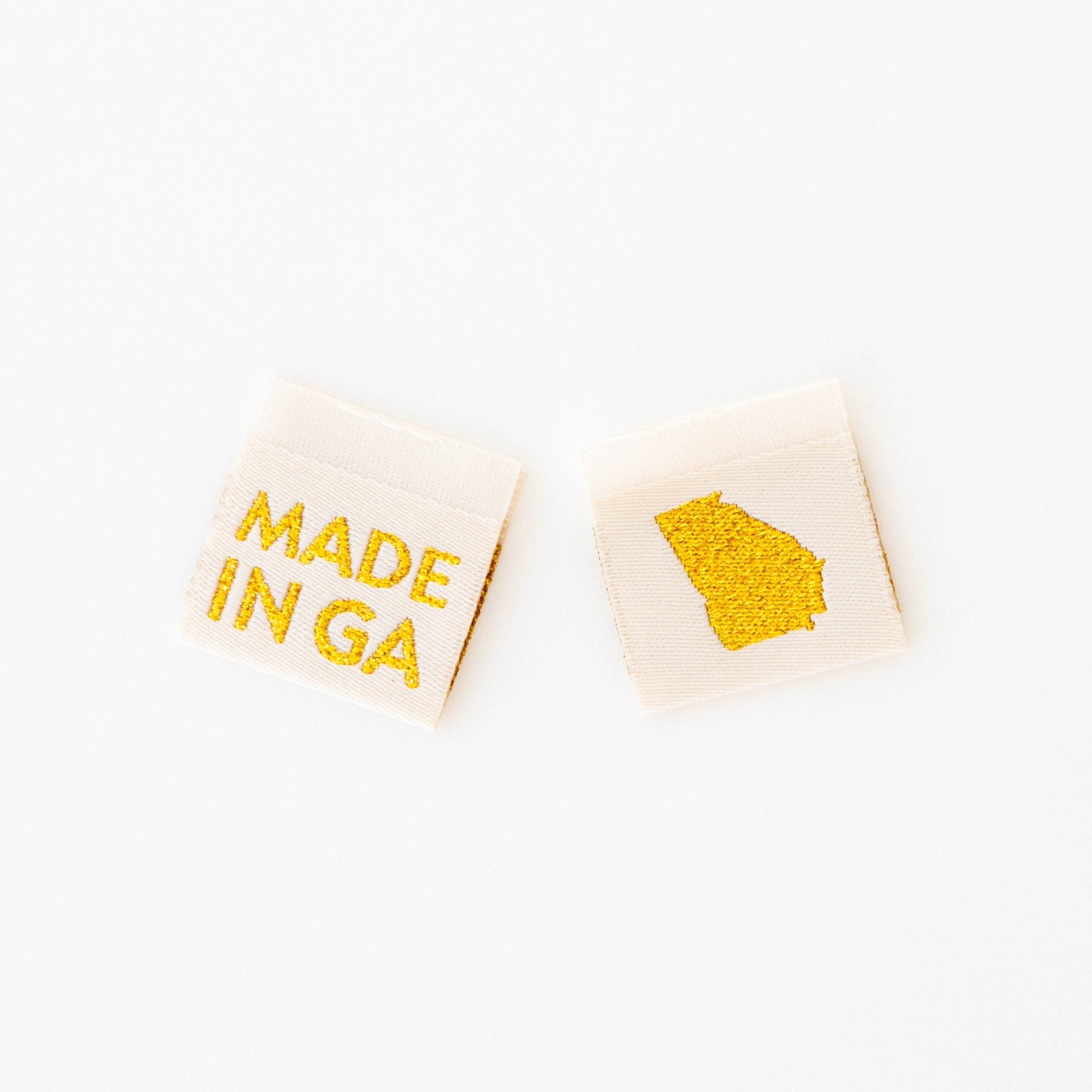 Made in My State Gold Woven Labels - Boho Fabrics -