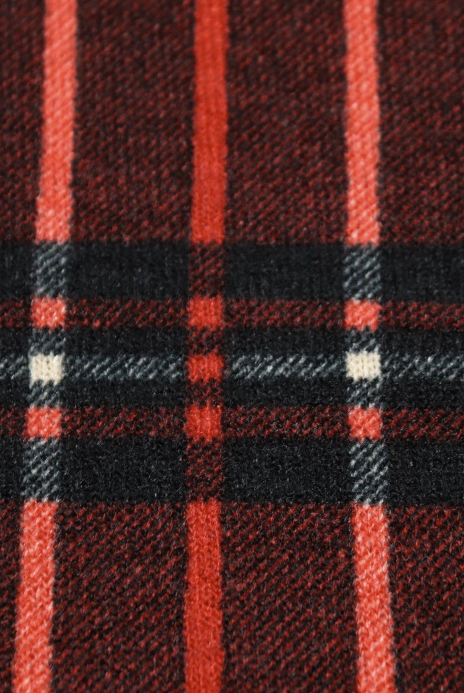 Madi Plaid! Red/Black Plaid Brushed Sweater Knit Fabric. PRSW-104 - Boho Fabrics