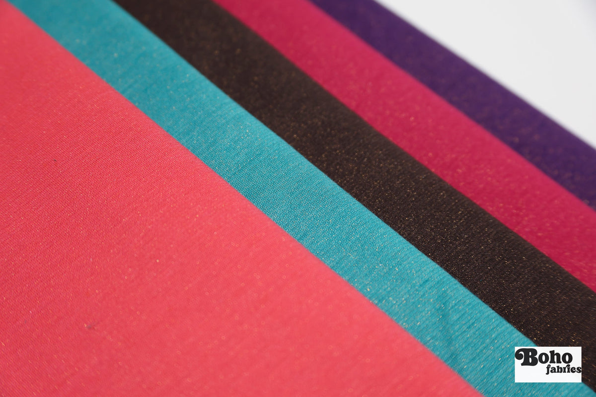 Magenta, Foiled Ponte Knit Fabric - Boho Fabrics - Ponte Solid, Knit Fabric