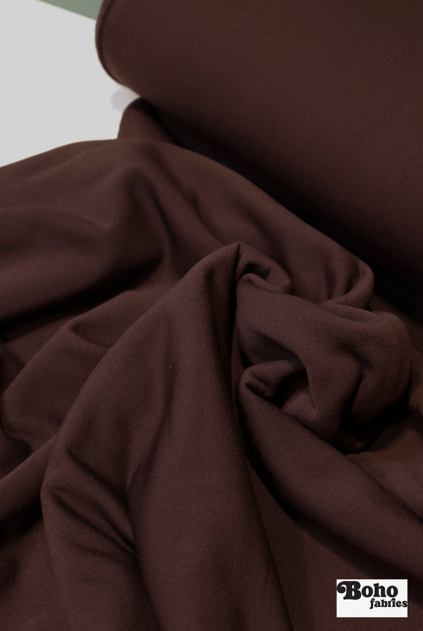 Mahogany Brown, Power Stretch Pro Fleece - Backed Performance Fabric - Boho Fabrics - Performance Fabrics