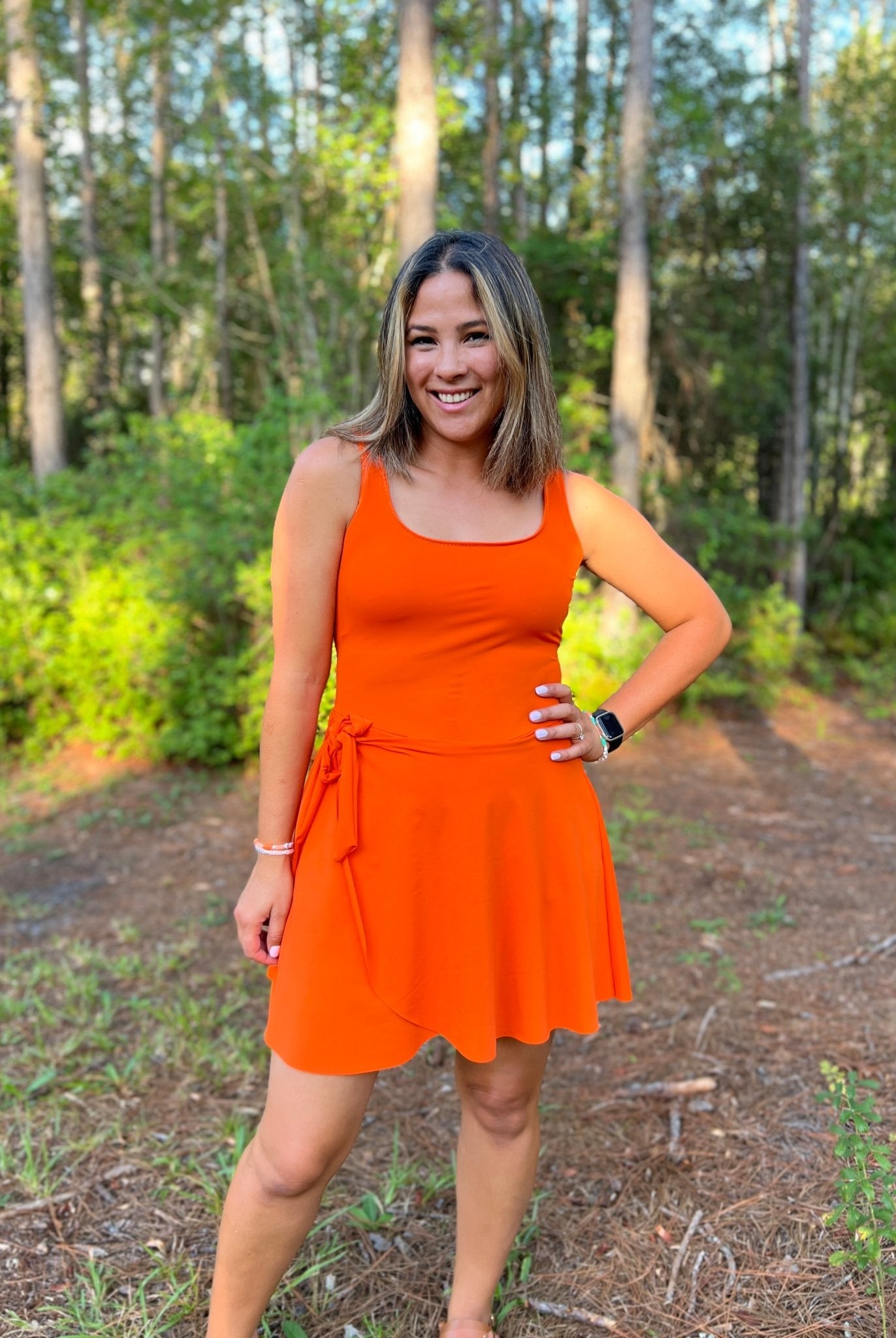 Mandarin Orange, Solid Swim Knit Fabric. - Boho Fabrics - Swim Knit, Solid Fabric