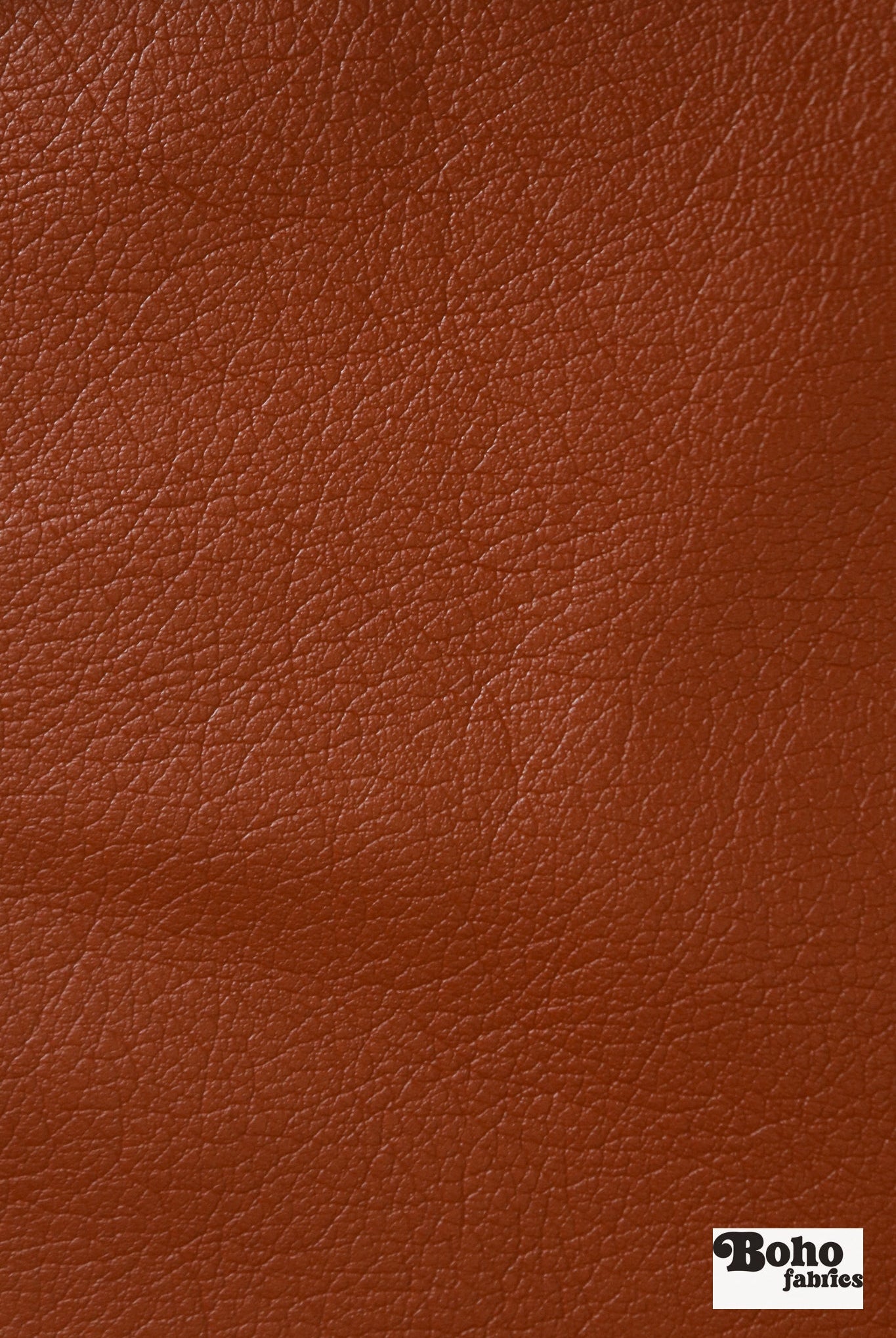 Maple Faux Leather Upholstery Fabric - Dark Orange/Cognac - Boho Fabrics - Home Dec. & Upholstery Fabric