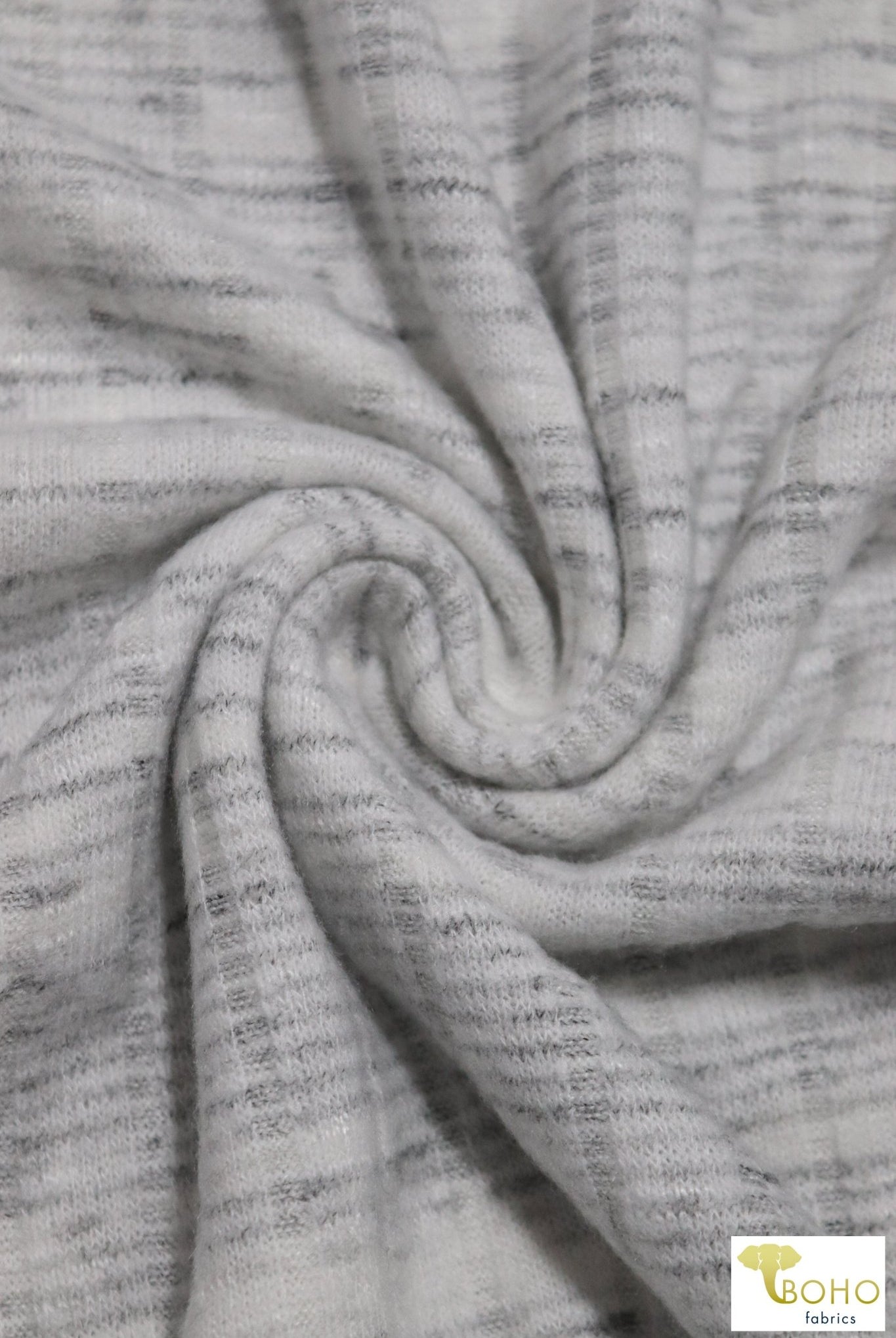 Marble Ice 9x4 Brushed Rib Knit Fabric. BRIB-201-WHT - Boho Fabrics