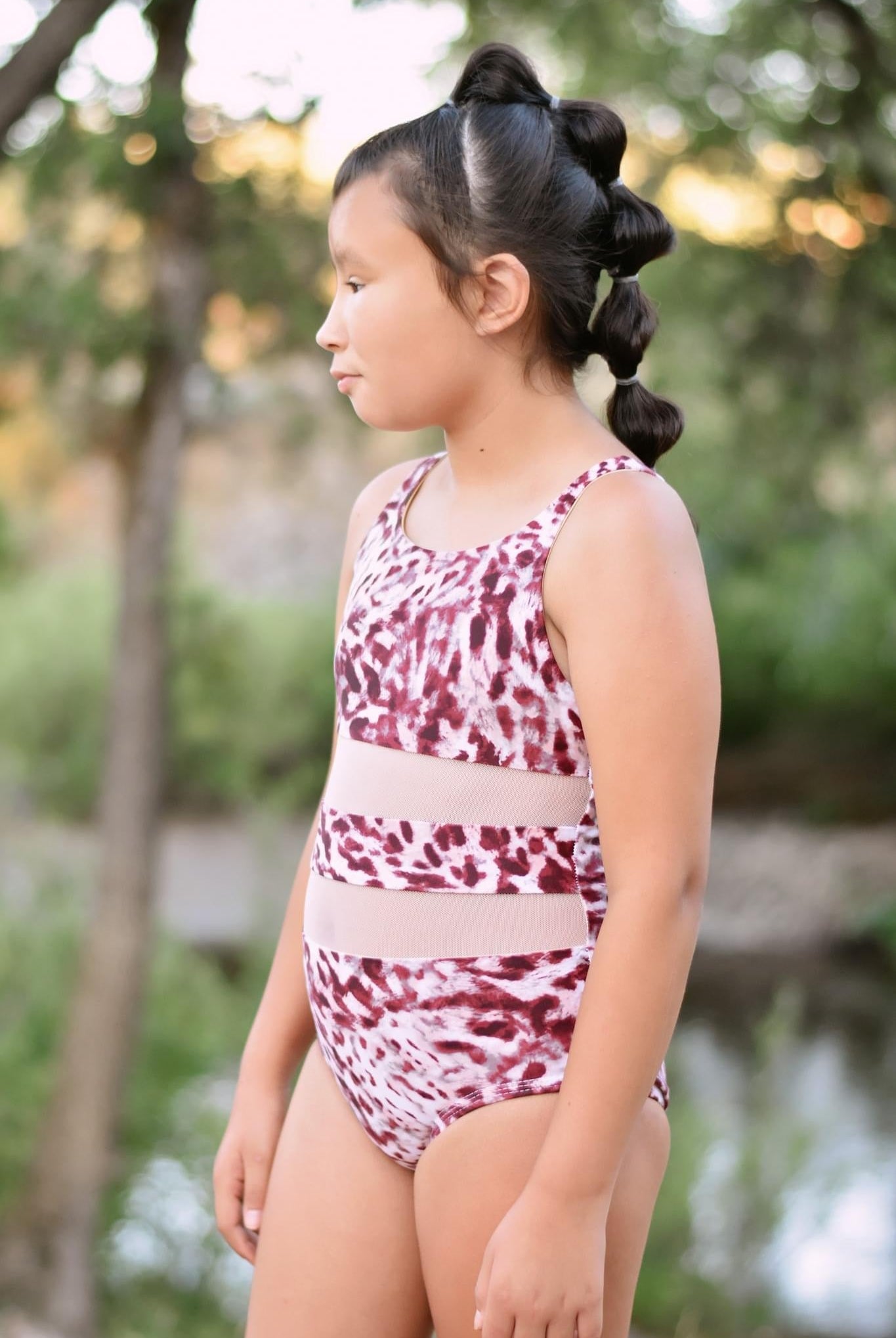 Maroon Jaguar, Swim Knit Fabric - Boho Fabrics - Swim Knit, Printed Fabric