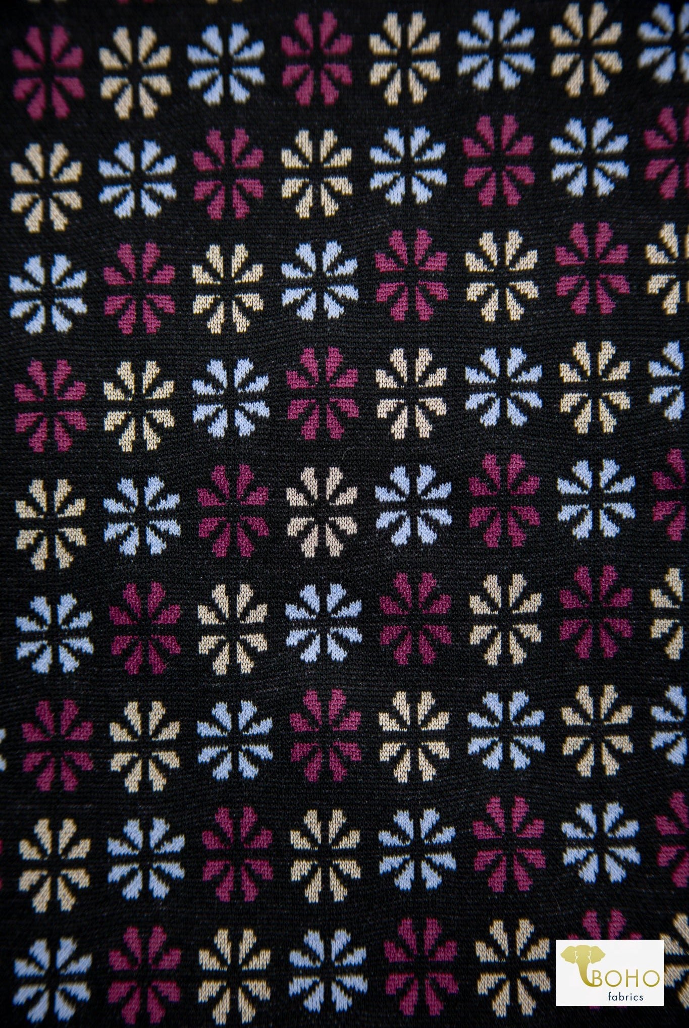 MCM, Cool Colorway Ponte Print Fabric - Boho Fabrics - Ponte Print, Knit Fabric