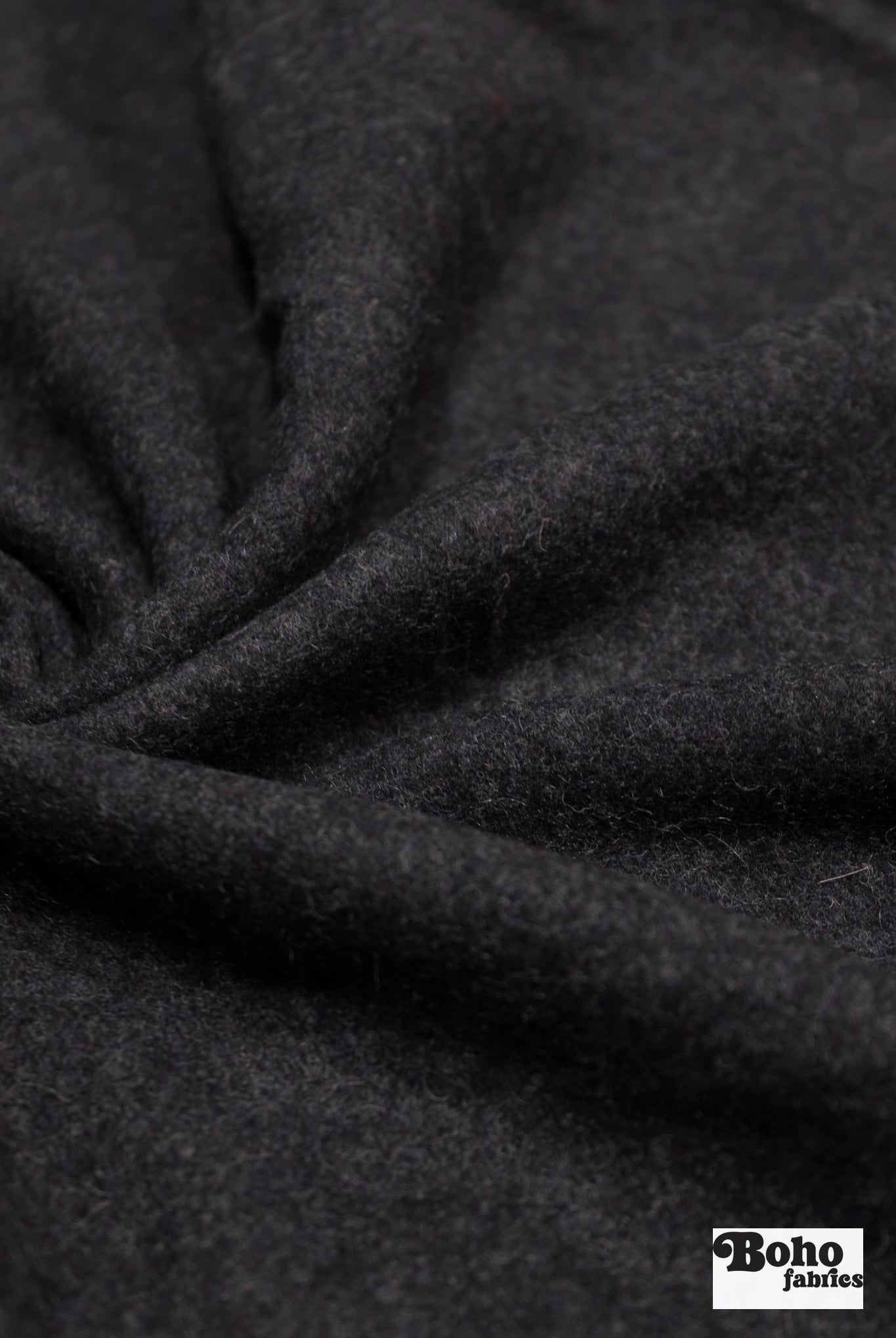 Melange Charcoal /Heather (86?) Italian Wool Coating Fabric - Boho Fabrics - Wool Coating, Woven