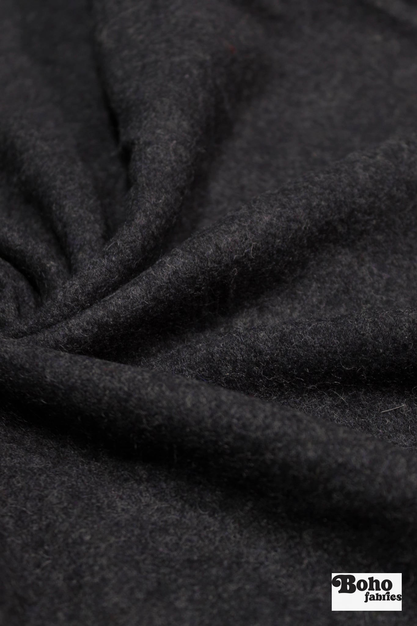 Melange Charcoal /Heather (86?) Italian Wool Coating Fabric - Boho Fabrics - Wool Coating, Woven