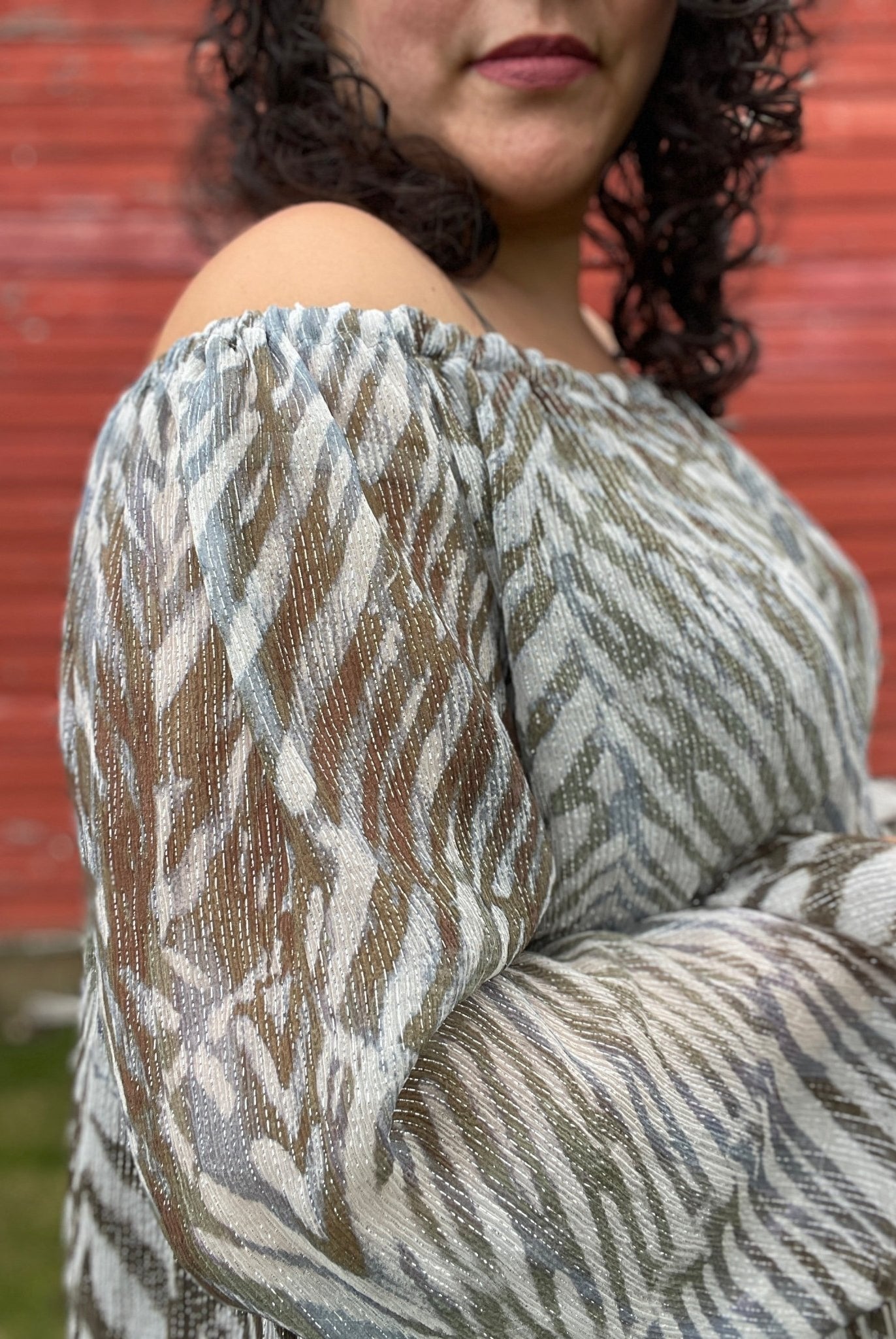 Metallic Silk Chiffon Fabric - Boho Fabrics - Chiffon, Woven