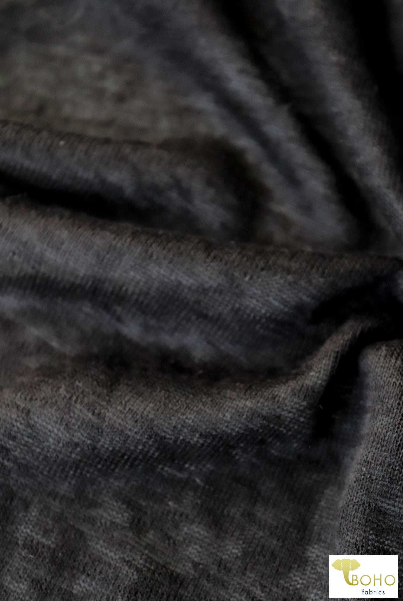 Meteorite Black, Lightweight Sweater Knit - Boho Fabrics