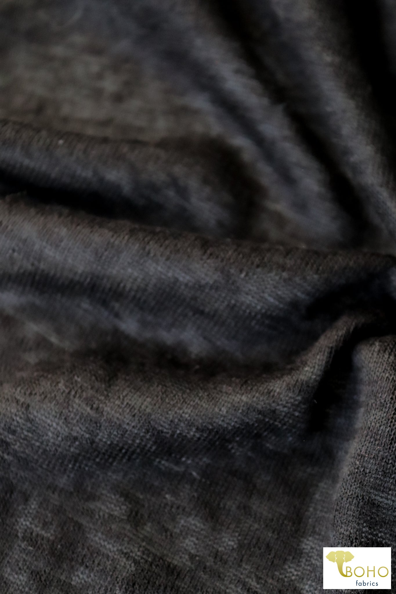 Meteorite Black, Lightweight Sweater Knit - Boho Fabrics